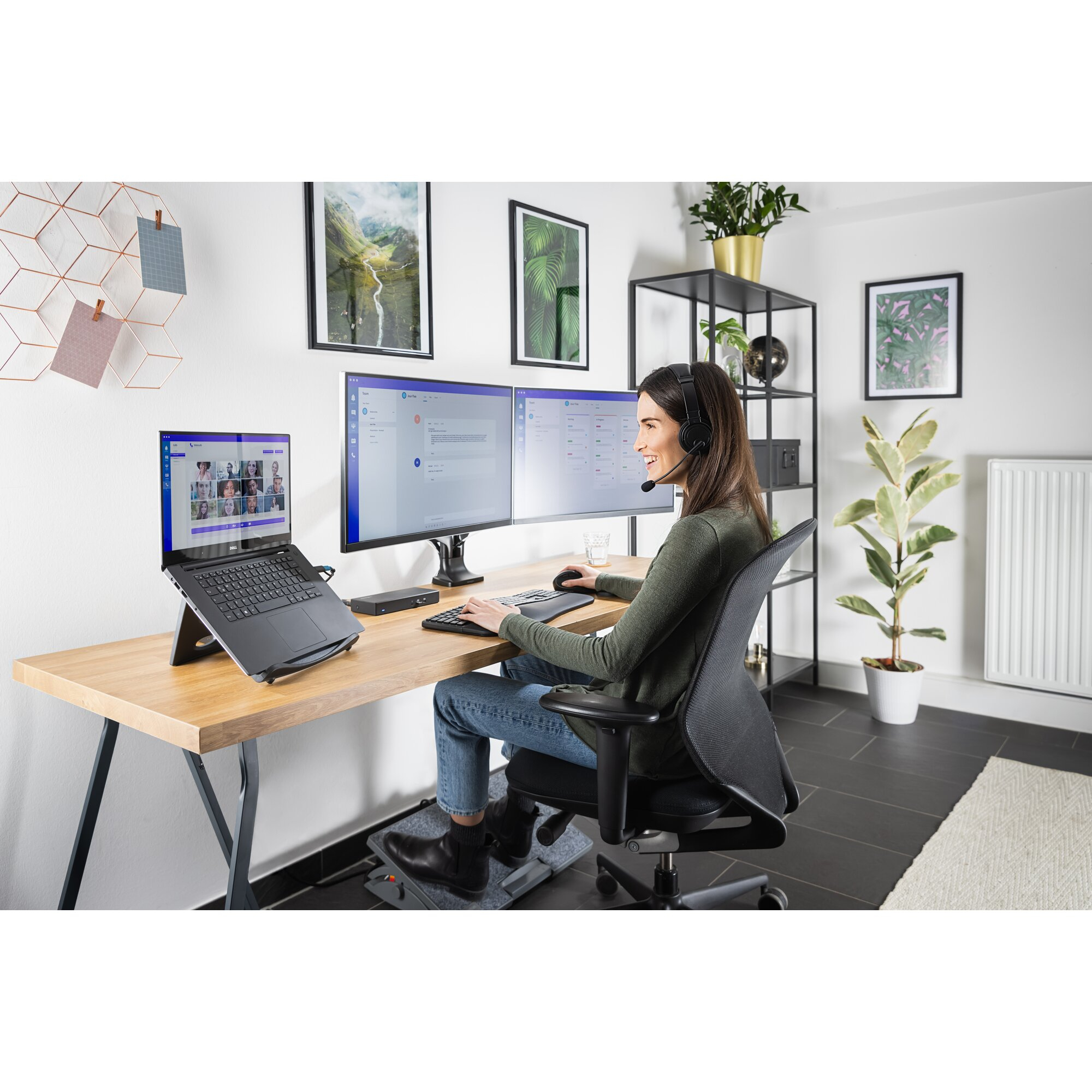 Kensington Pro Fit Ergo Wireless Mouse - Maus - ergonomisch - 5 Tasten - kabellos - 2.4 GHz, Bluetoo