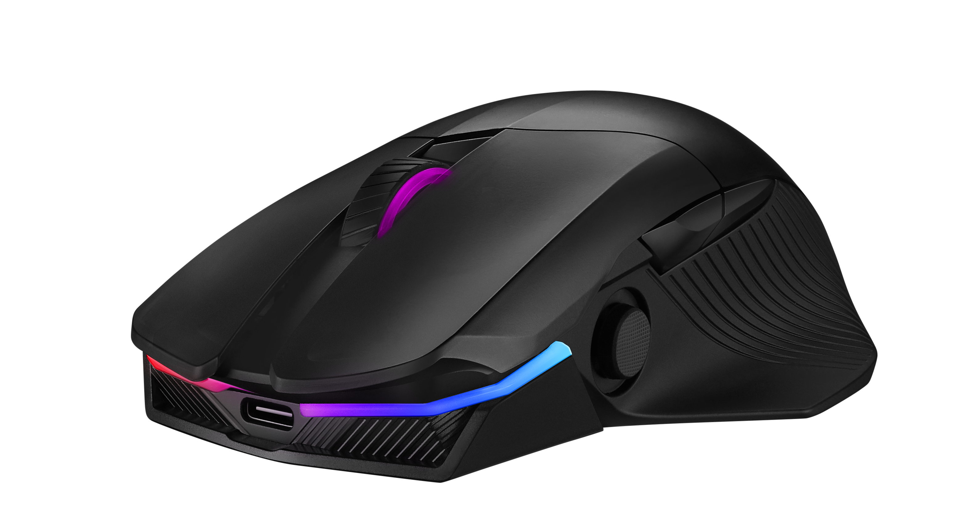 ASUS ROG Chakram, rechts, Optisch, RF Wireless + Bluetooth + USB Type-A, 16000 DPI, Schwarz