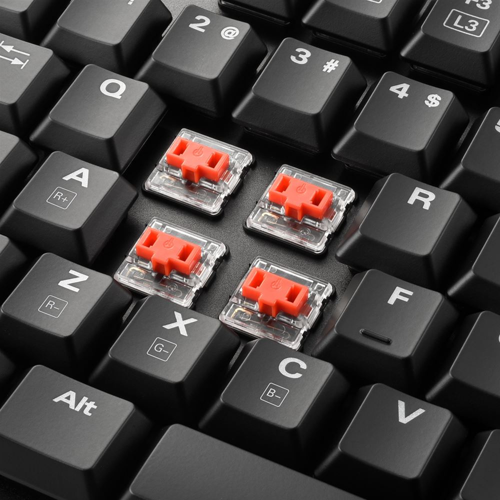 Sharkoon PureWriter RGB Red, Kabelgebunden, USB, Mechanischer Switch, QWERTZ, LED, Weiß