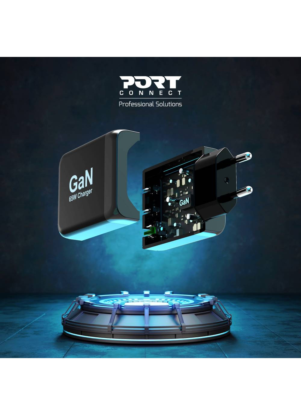 PORT Designs PORT Connect - Netzteil - GaN-Technologie - 65 Watt - 3.25 A - PD, PD 3.0, QC 3.0 - 2 A