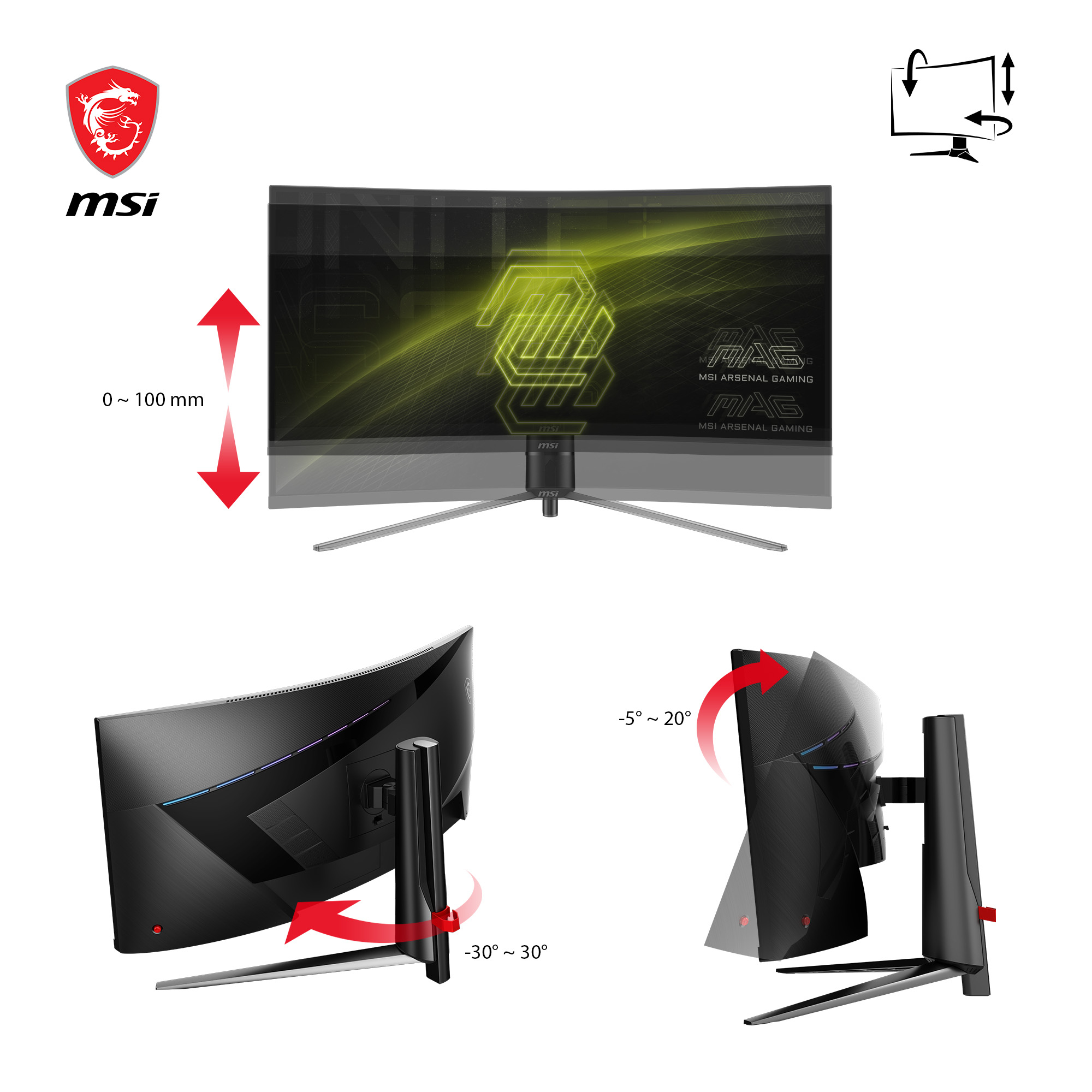 MSI MAG 345CQRDE curved, 34" UWQHD LED, 180Hz, 4ms, HDR, 1000R