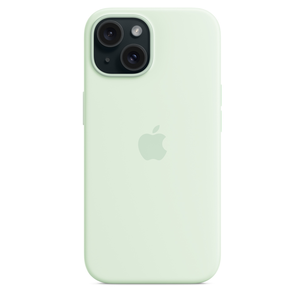 Apple iPhone 15 Silikon Case mit MagSafe ? Blassmint, Cover, Apple, iPhone 15, 15,5 cm (6.1"), Mintf
