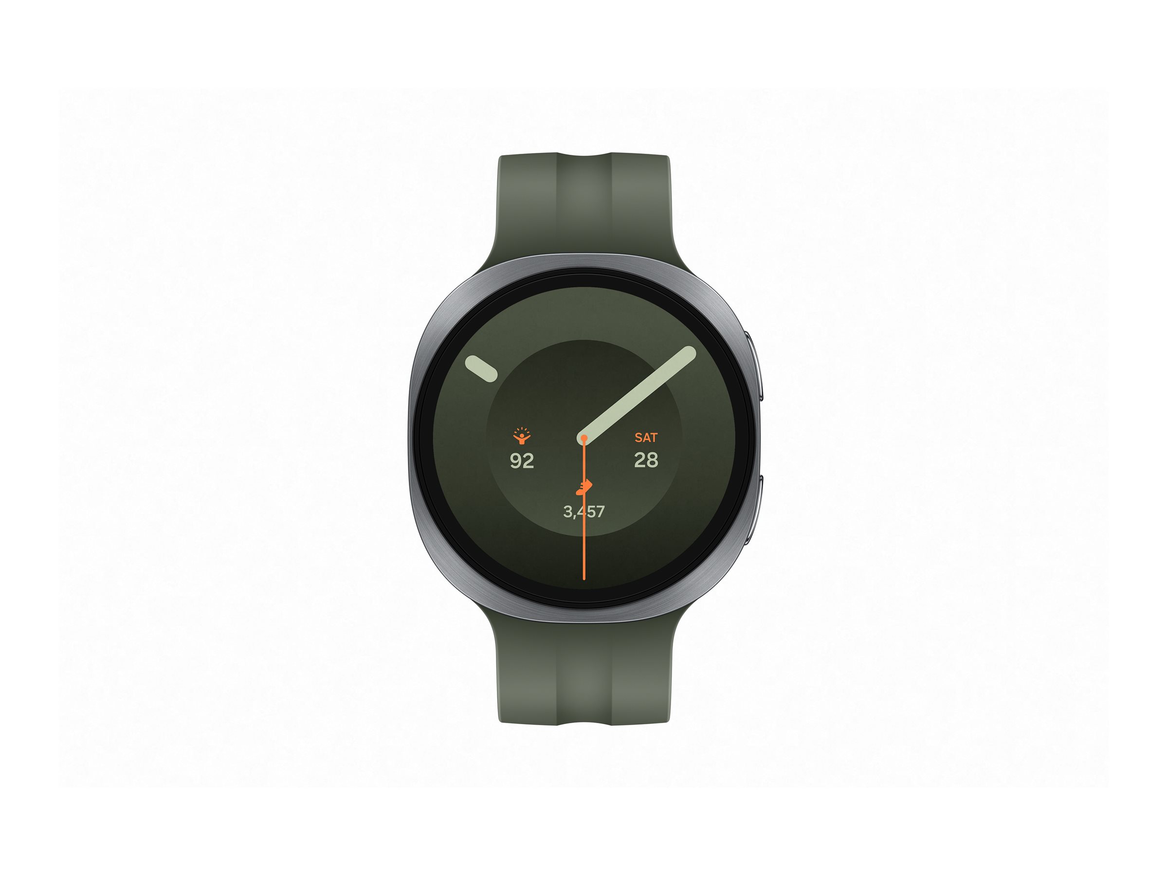 Samsung Galaxy Watch9 - 44 mm - silber - intelligente Uhr mit Sportband - Olive - Bandgröße: M/L - A