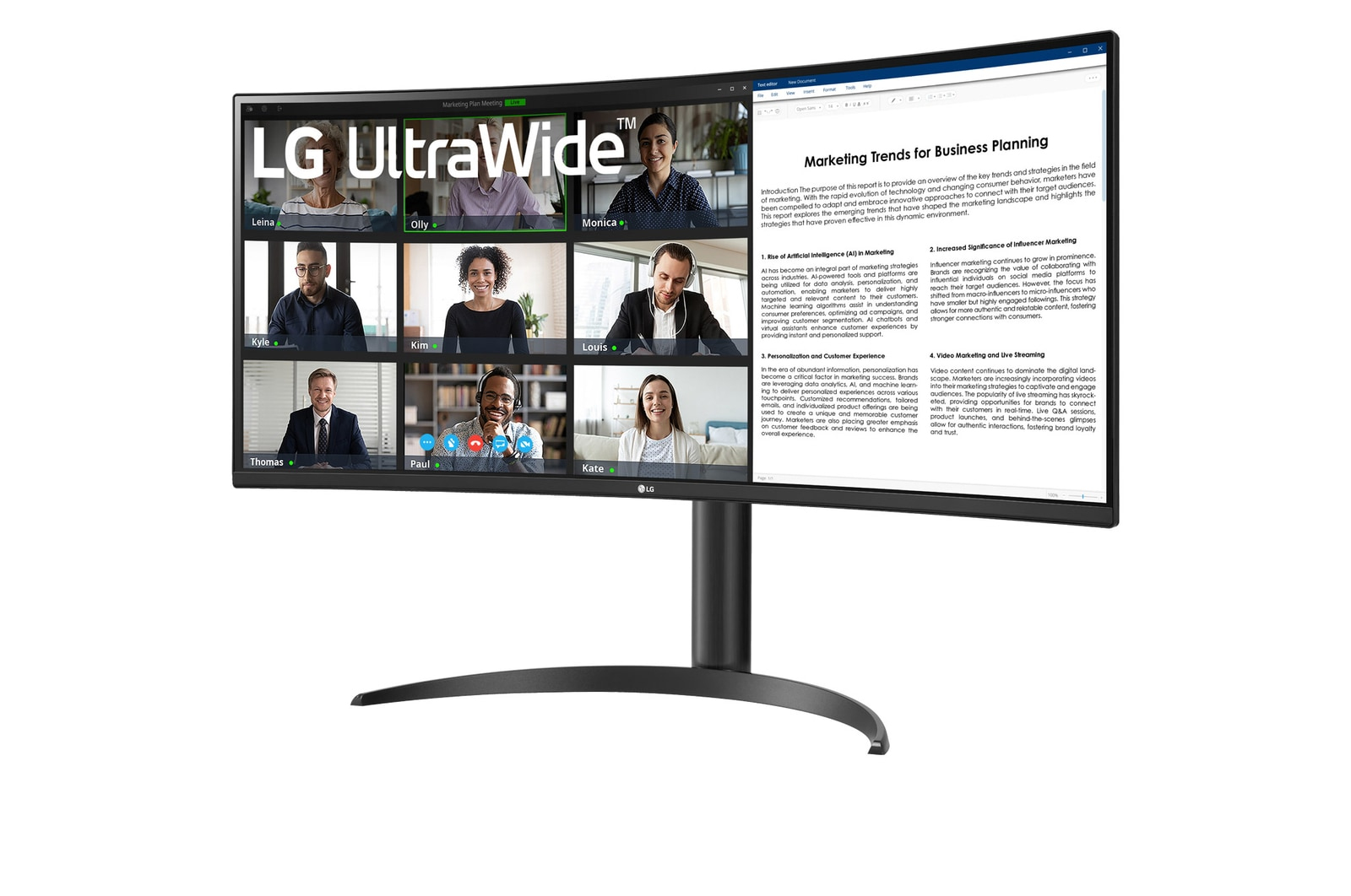 LG 34WR50QK-B, 86,4 cm (34"), 3440 x 1440 Pixel, Wide Quad HD, 5 ms, Schwarz