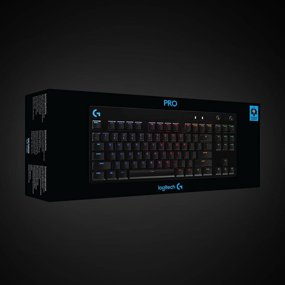 Logitech G Pro Gaming Keyboard, TKL, GX-BLUE, schwarz, USB, DE