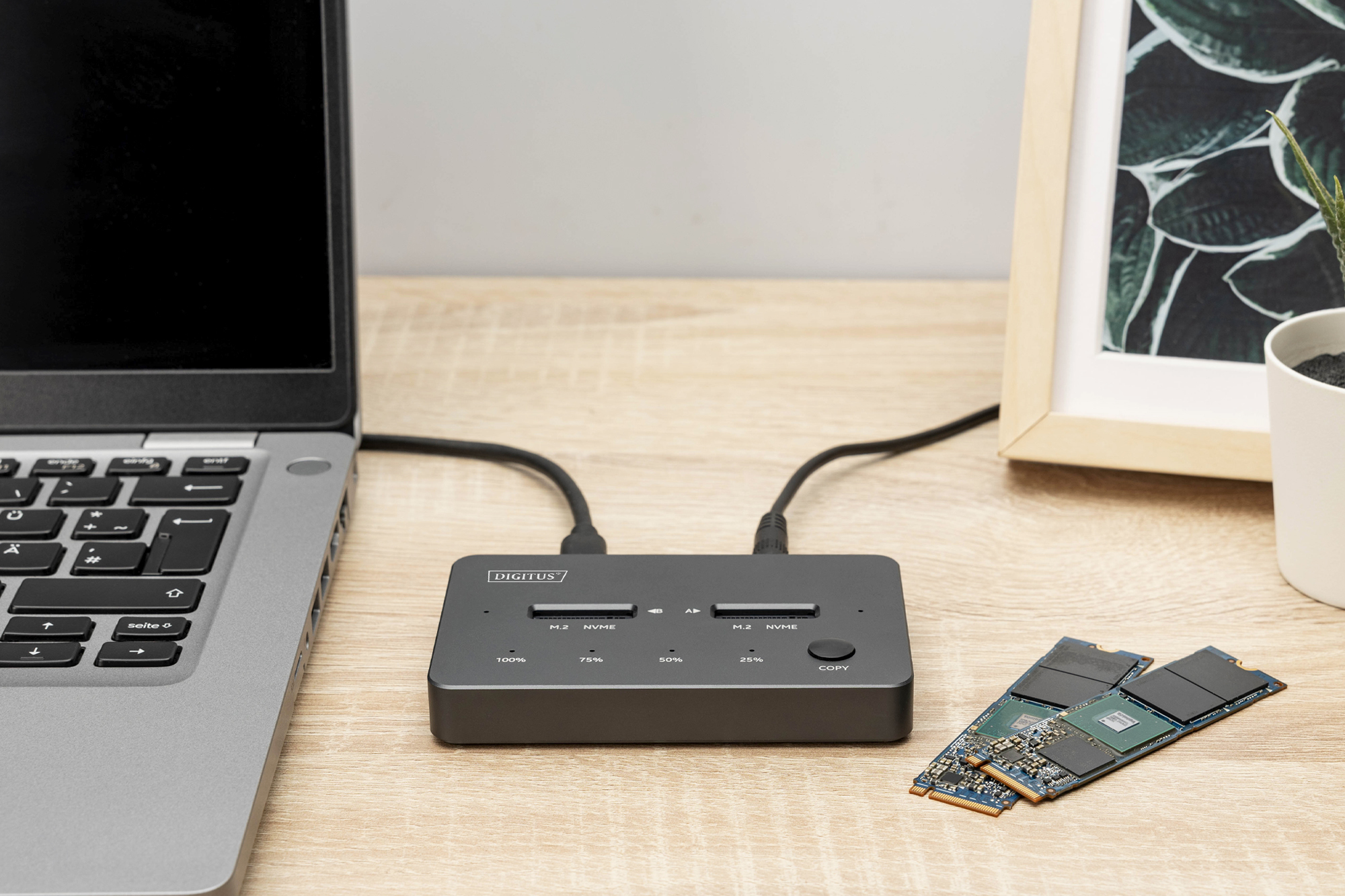 DIGITUS NVMe Klonstation USB3.1 Gen2 Typ-C NVMe M.2 SSD Gehäuse