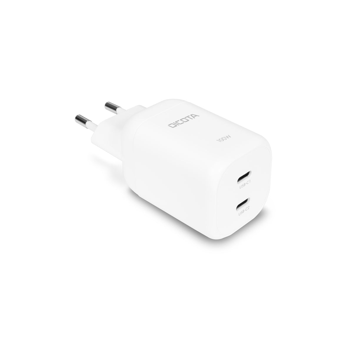 Dicota Netzteil - GaN - 100 watt - 5 A - PD 3.0 - 2 Ausgabeanschlussstellen (USB-C)