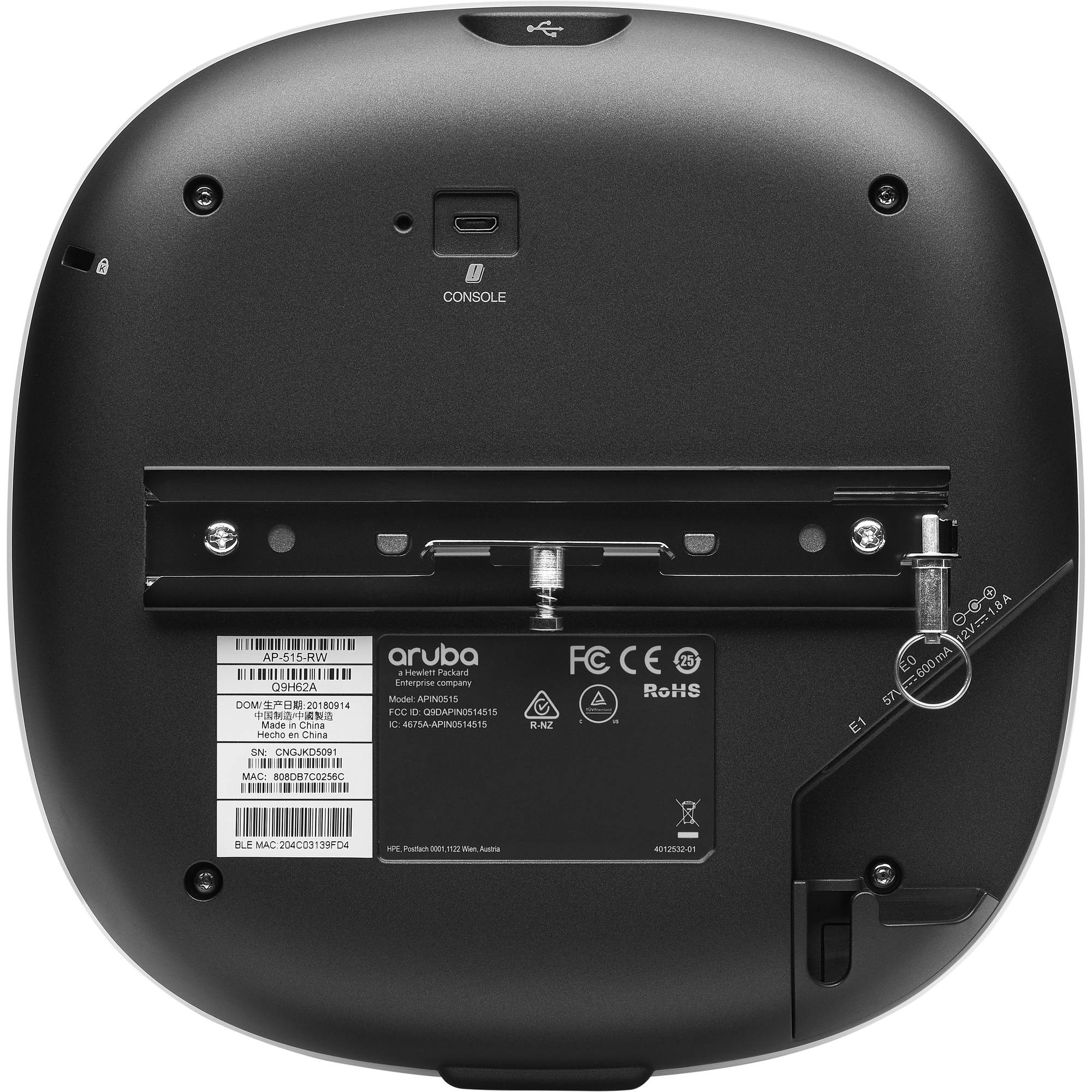 HPE Aruba Networking Aruba AP-515 (RW), 2,4 GHz, 5 GHz, 5375 Mbit/s, WMM, WPA, WPA2, 100,1000,2500 M