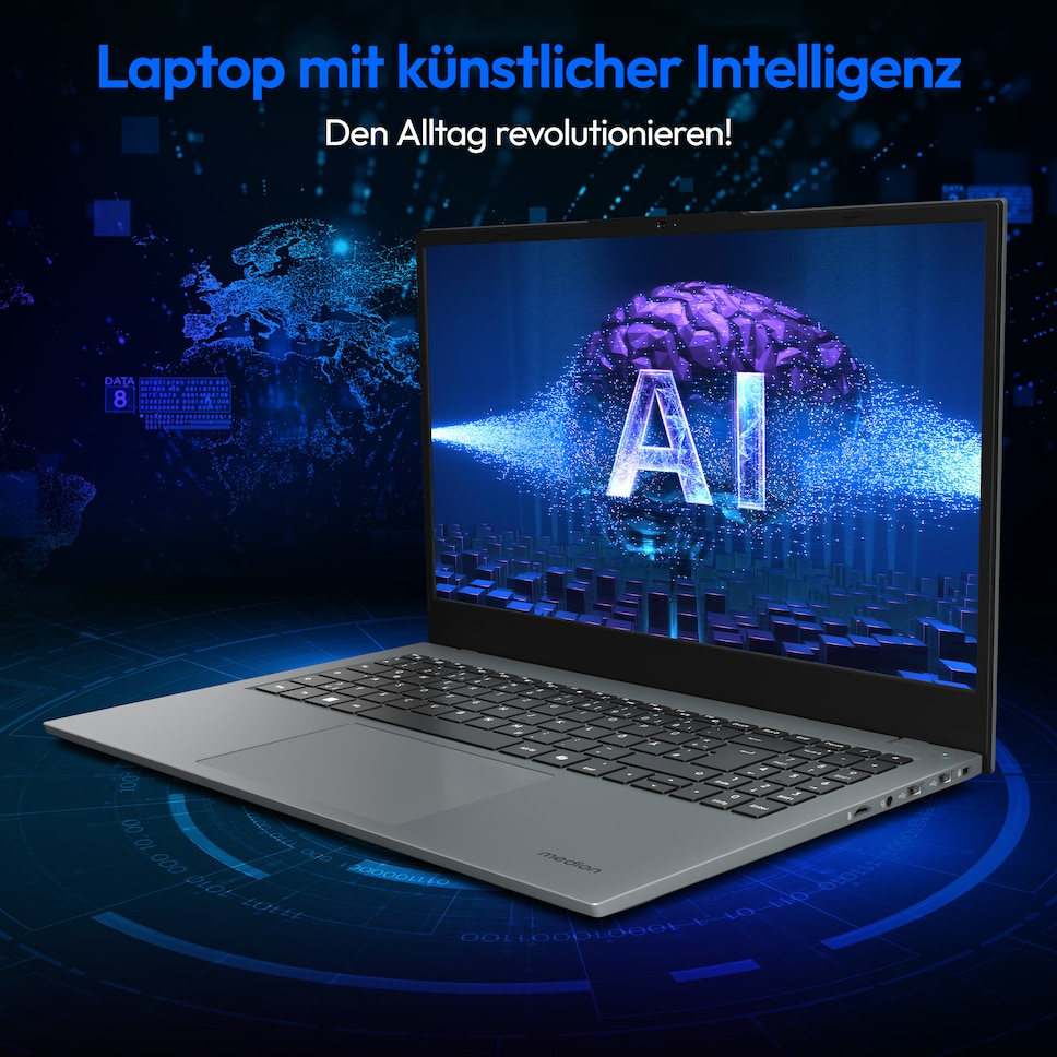 Medion E15443, Intel Core Ultra 7, 39,6 cm (15.6"), 1920 x 1080 Pixel, 16 GB, 1 TB, Windows 11 Home