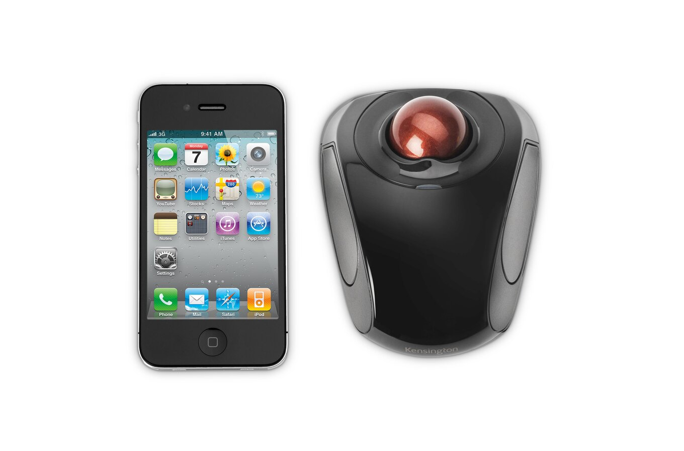 Kensington Advance Fit Wireless Mobile Trackball - Trackball - rechts- und linkshändig - Laser - 2 T