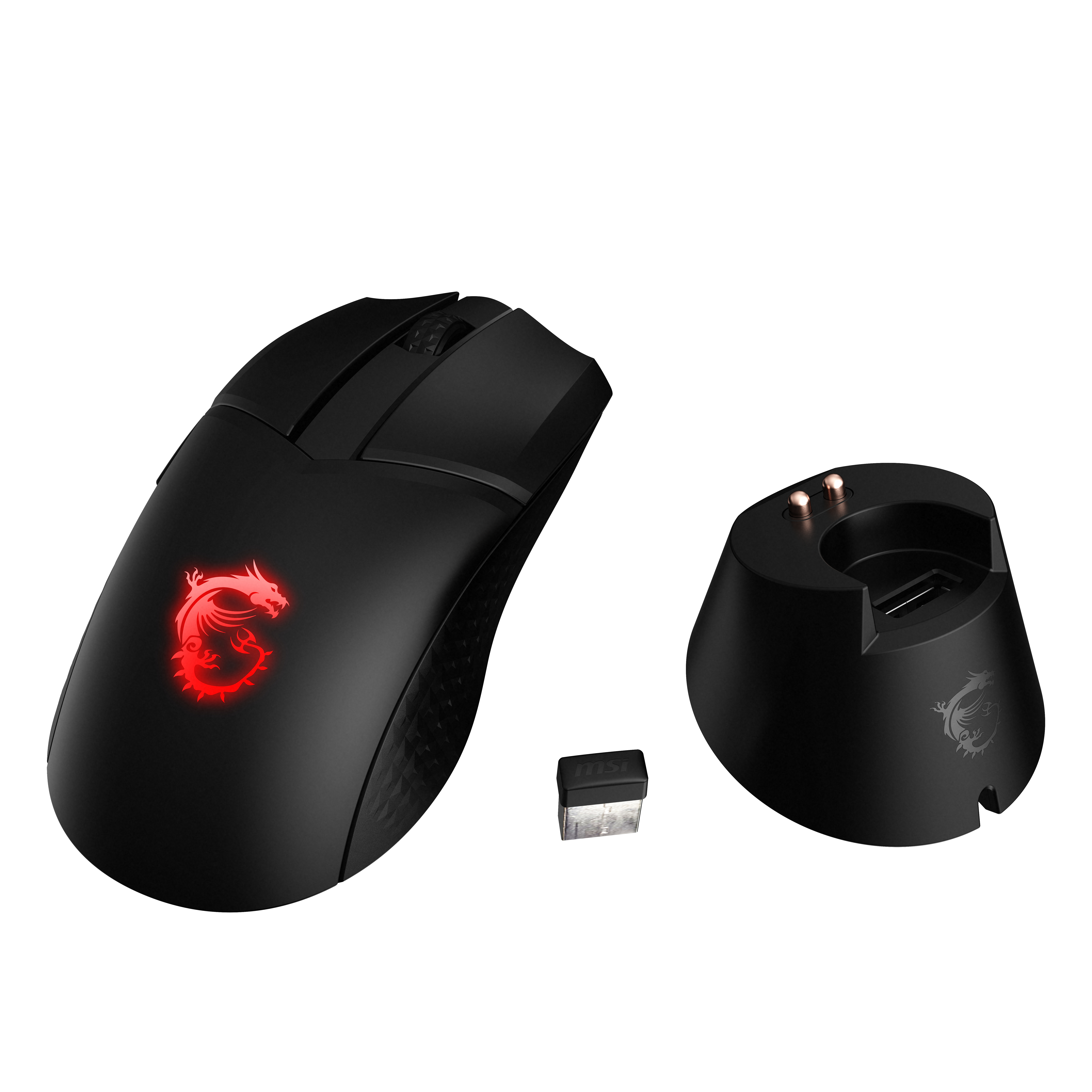 MSI Clutch GM41 Lightweight Wireless, rechts, Optisch, RF Wireless, 20000 DPI, 1 ms, Schwarz
