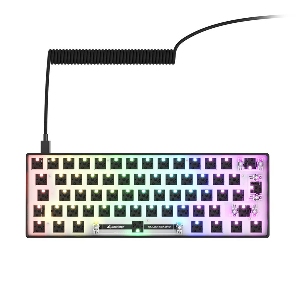 Sharkoon SKILLER SGK50 S4, 60%, Kabelgebunden, USB, QWERTY, RGB-LED, Schwarz