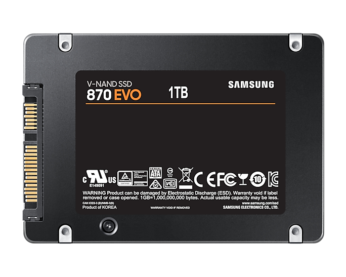 Samsung 870 EVO MZ-77E1T0BW - SSD - verschlüsselt - 1 TB - intern - 2.5" (6.4 cm)