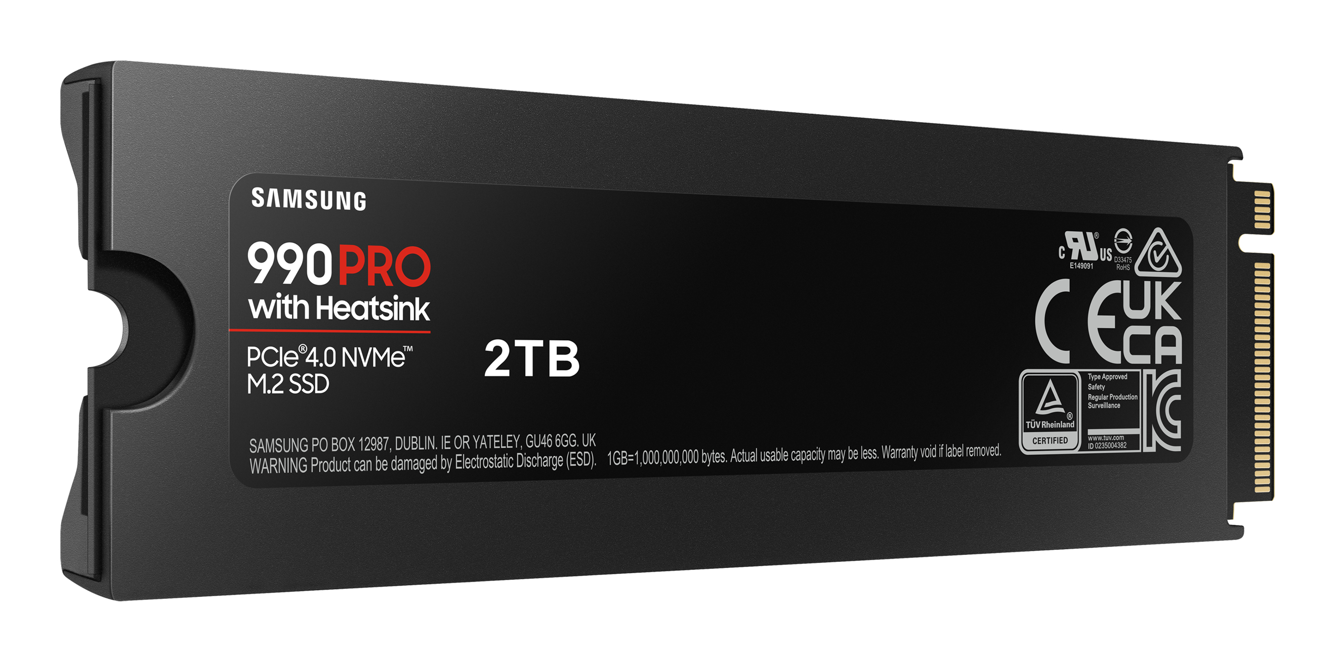 Samsung SSD 990 PRO 2TB, M.2 2280 / M-Key / PCIe 4.0 x4, Kühlkörper