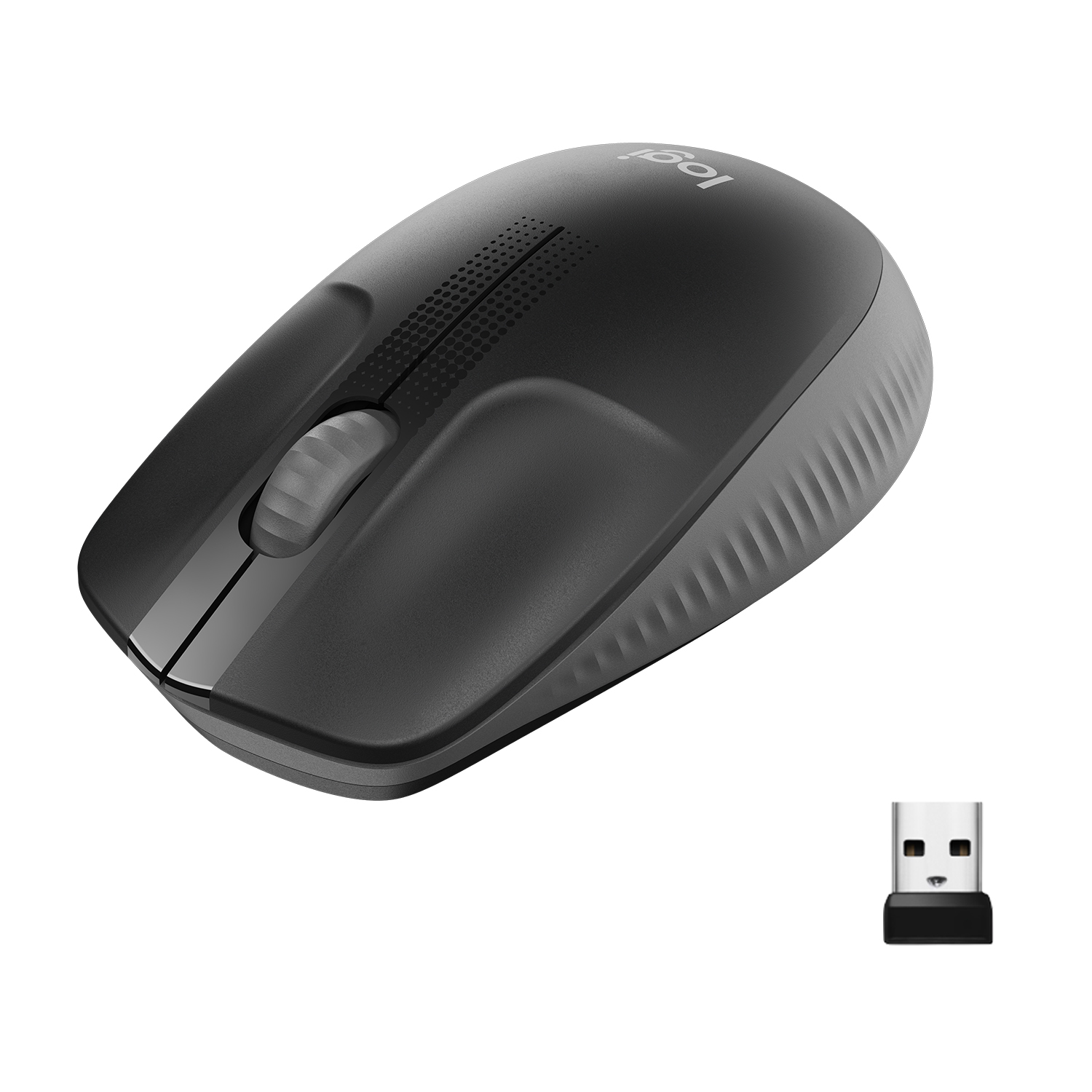 Logitech M190 Full-Size Wireless Mouse dunkelgrau, USB