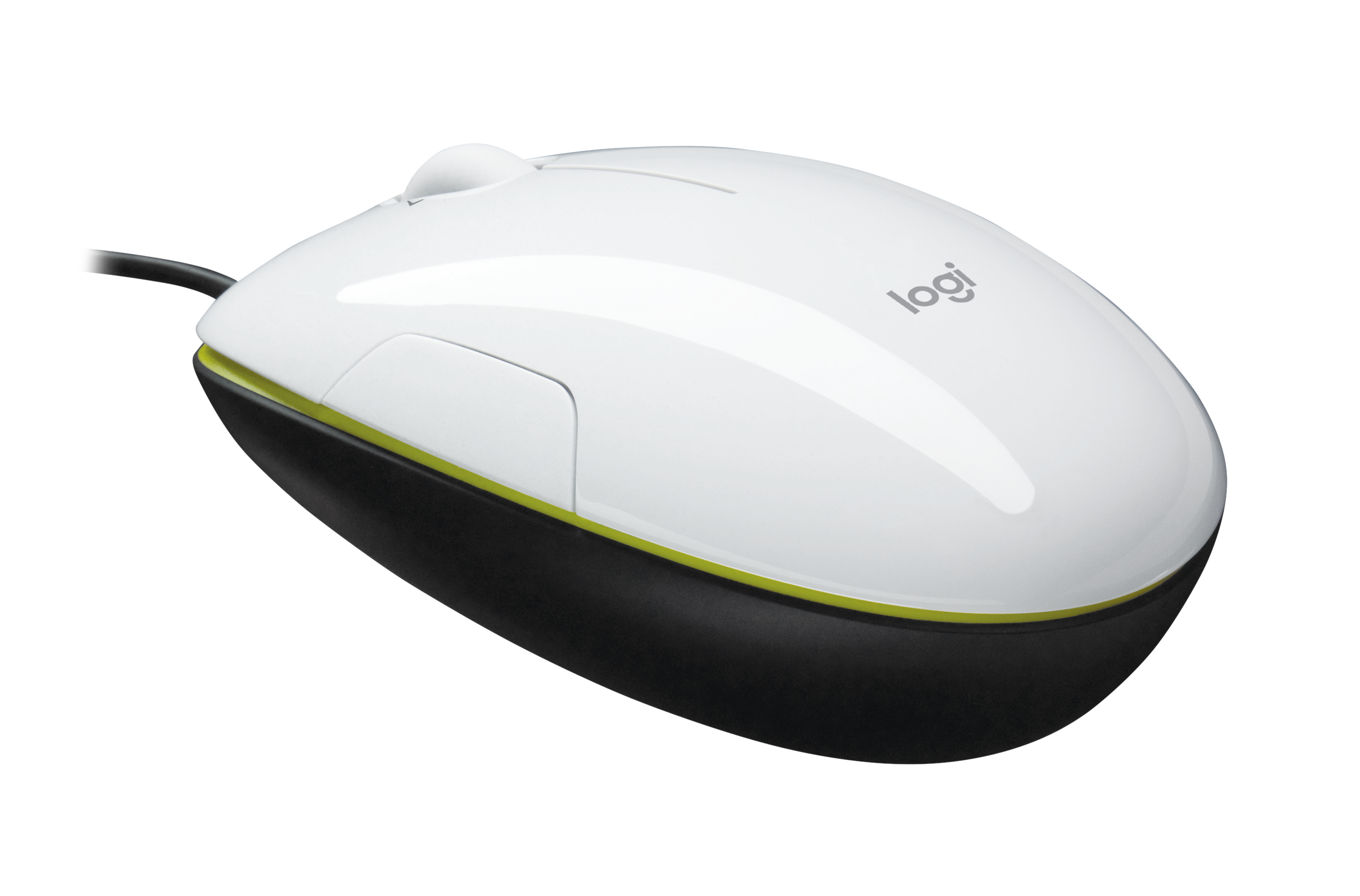 Logitech LS1, Beidhändig, Laser, USB Typ-A, 1100 DPI, Schwarz, Weiß