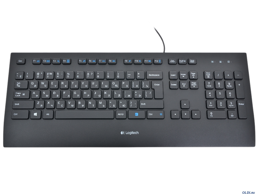 Logitech Corded K280e - Tastatur - USB - Russisch