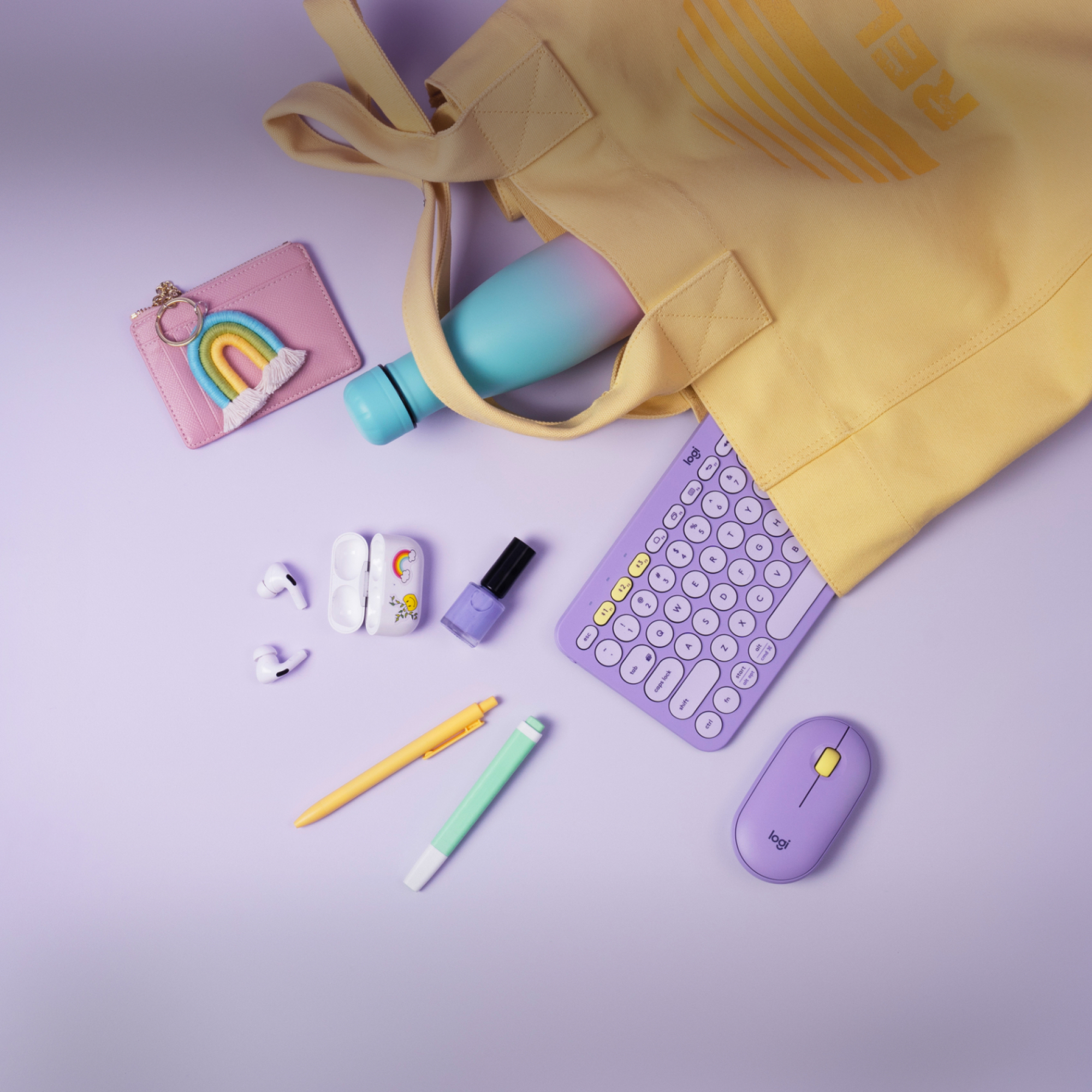 Logitech K380, Mini, Kabellos, Bluetooth, QWERTZ, Lavendel