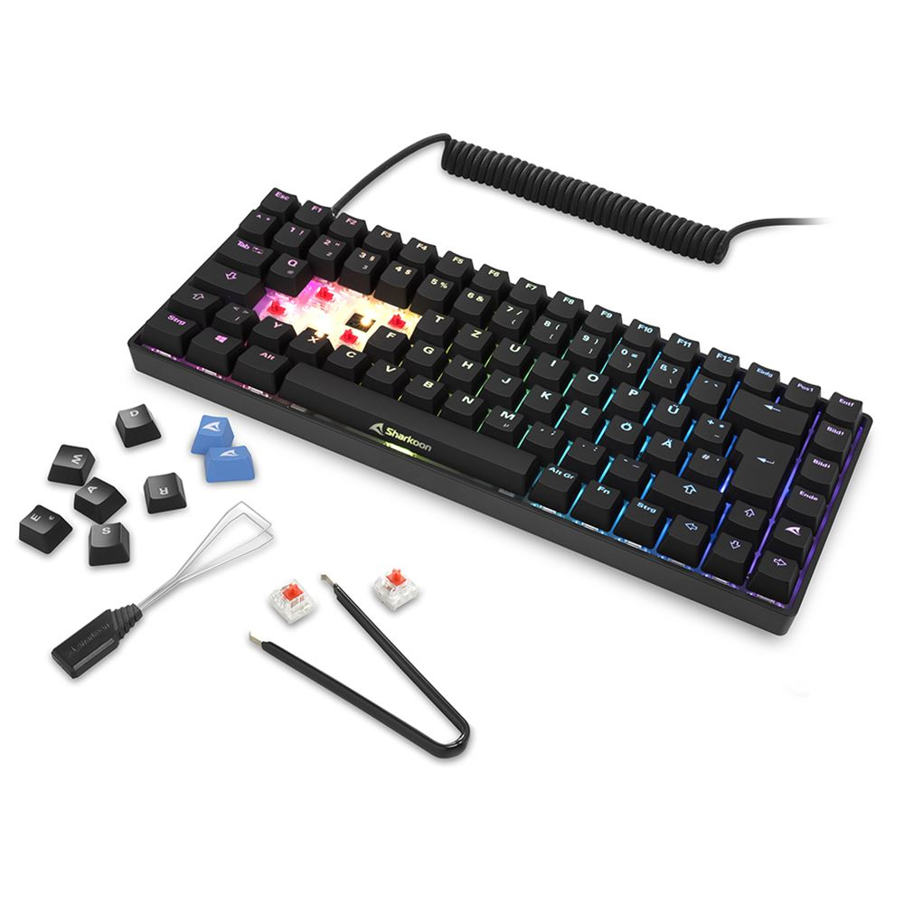 Sharkoon SKILLER SGK50 S3 - Tastatur - 75% - Hintergrundbeleuchtung - USB - QWERTZ - Deutsch - Taste