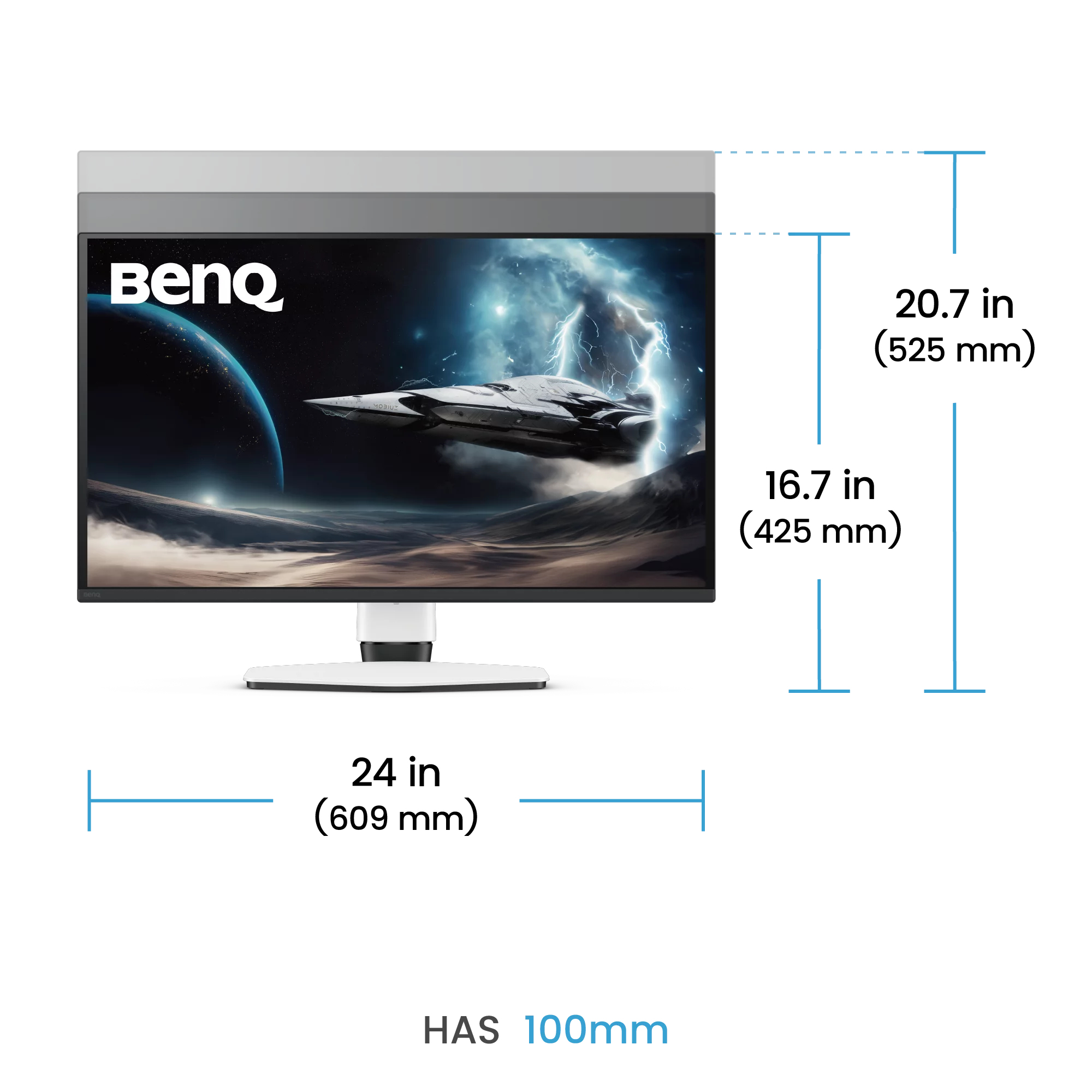 BenQ EX271QMZ, 67,3 cm (26.5"), 2560 x 1440 Pixel, Quad HD, QD-OLED, 0,03 ms, Weiß