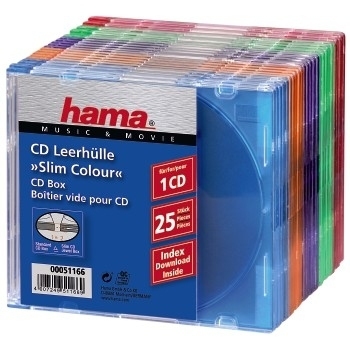 Hama Slim Jewel Case für Speicher-CD - Kapazität: 1 CD - durchsichtig blau, durchsichtig grün, durch