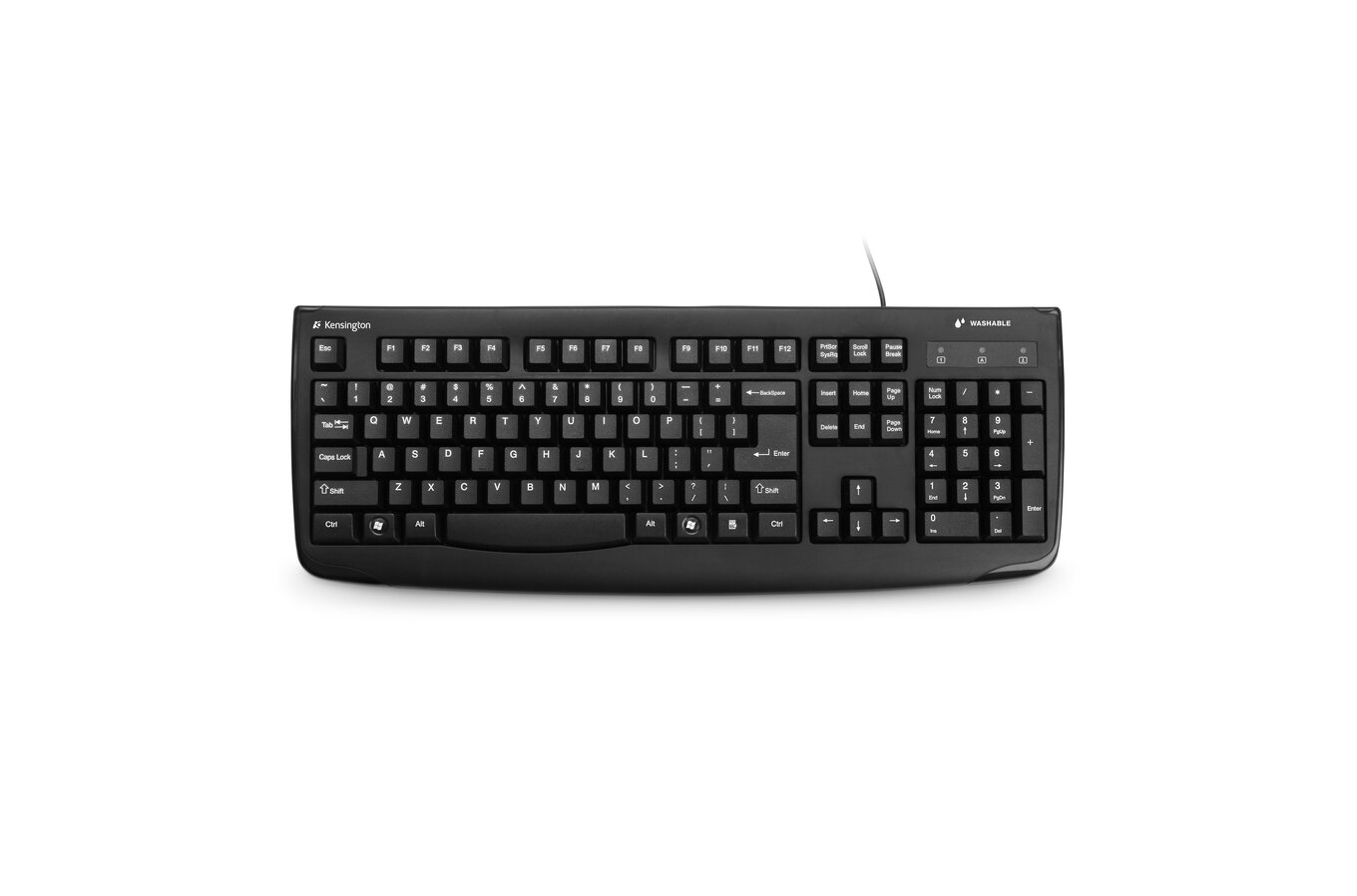 Kensington K:Keybrd Washable USB US INT, Volle Größe (100%), Kabelgebunden, USB, QWERTY, Schwarz