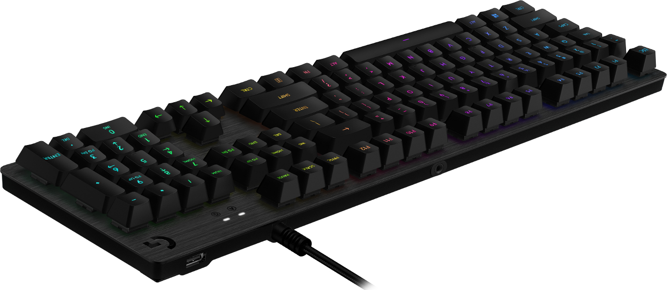 Logitech G G513 CARBON LIGHTSYNC RGB Mechanical Gaming Keyboard, GX Brown, Volle Größe (100%), Kabel