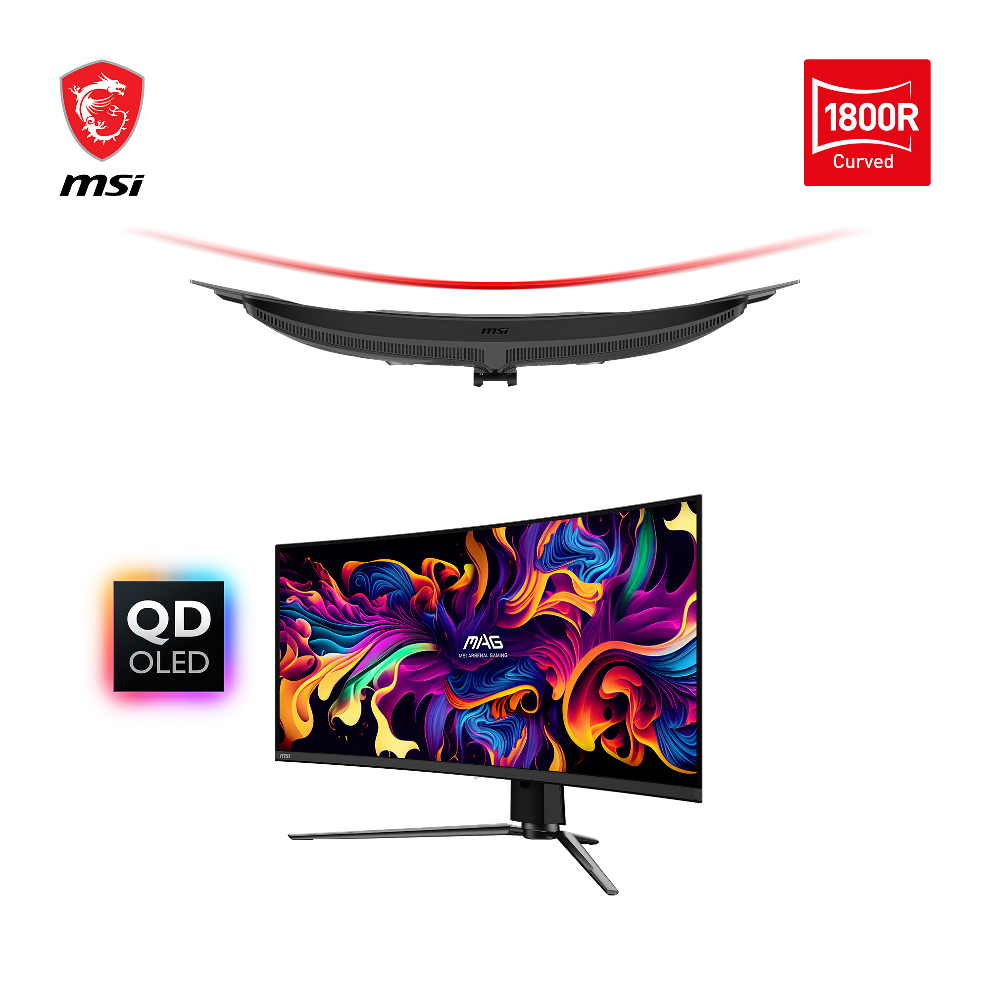 MSI MAG 341CQPDE QD-OLED curved, 34" UWQHD QD-OLED, 175Hz, 0.03ms, 1800R