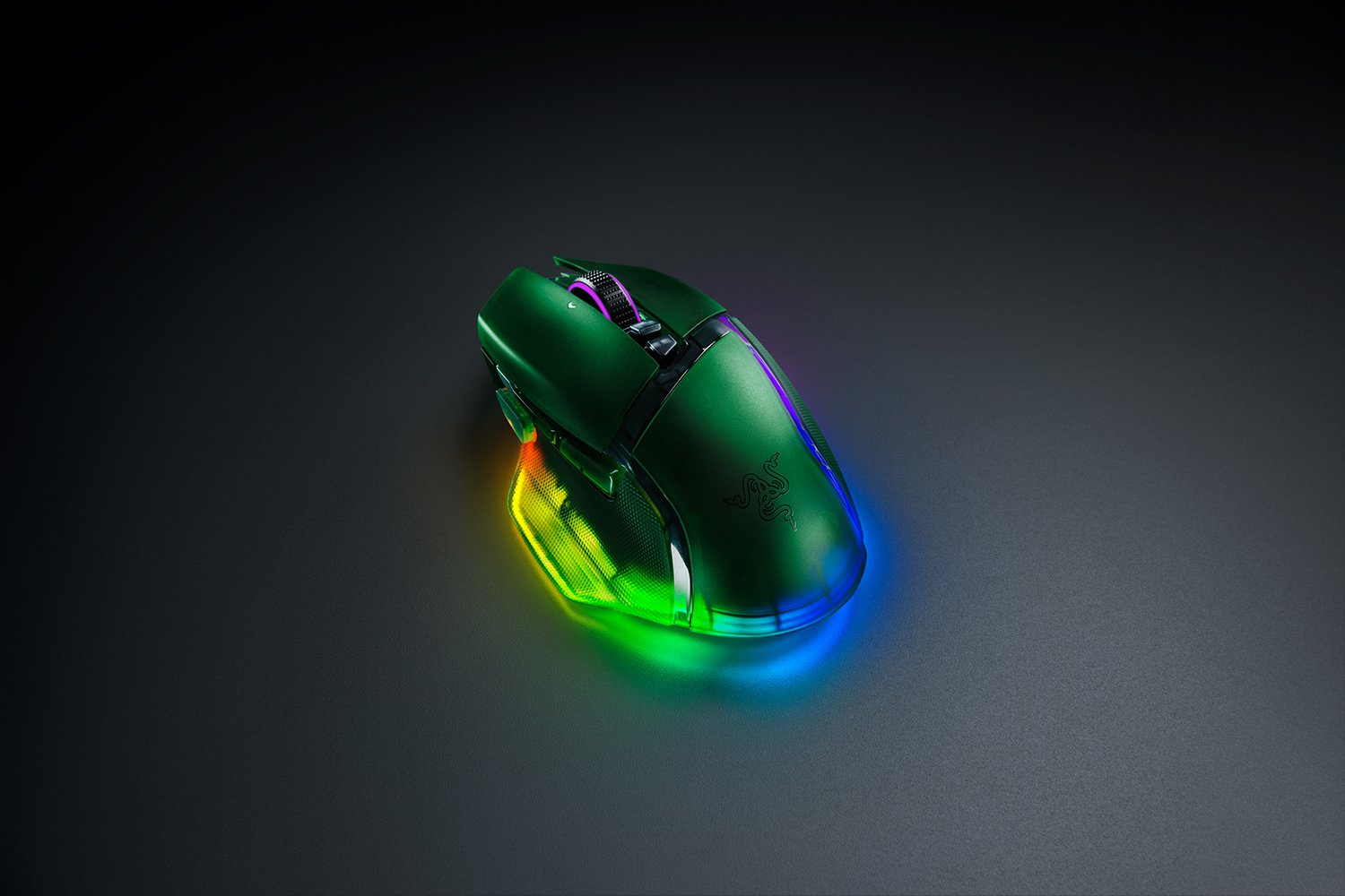 Razer Basilisk V3 Pro 35K, Rechts, Optisch, RF Wireless + Bluetooth + USB Type-A, 35000 DPI, Grün