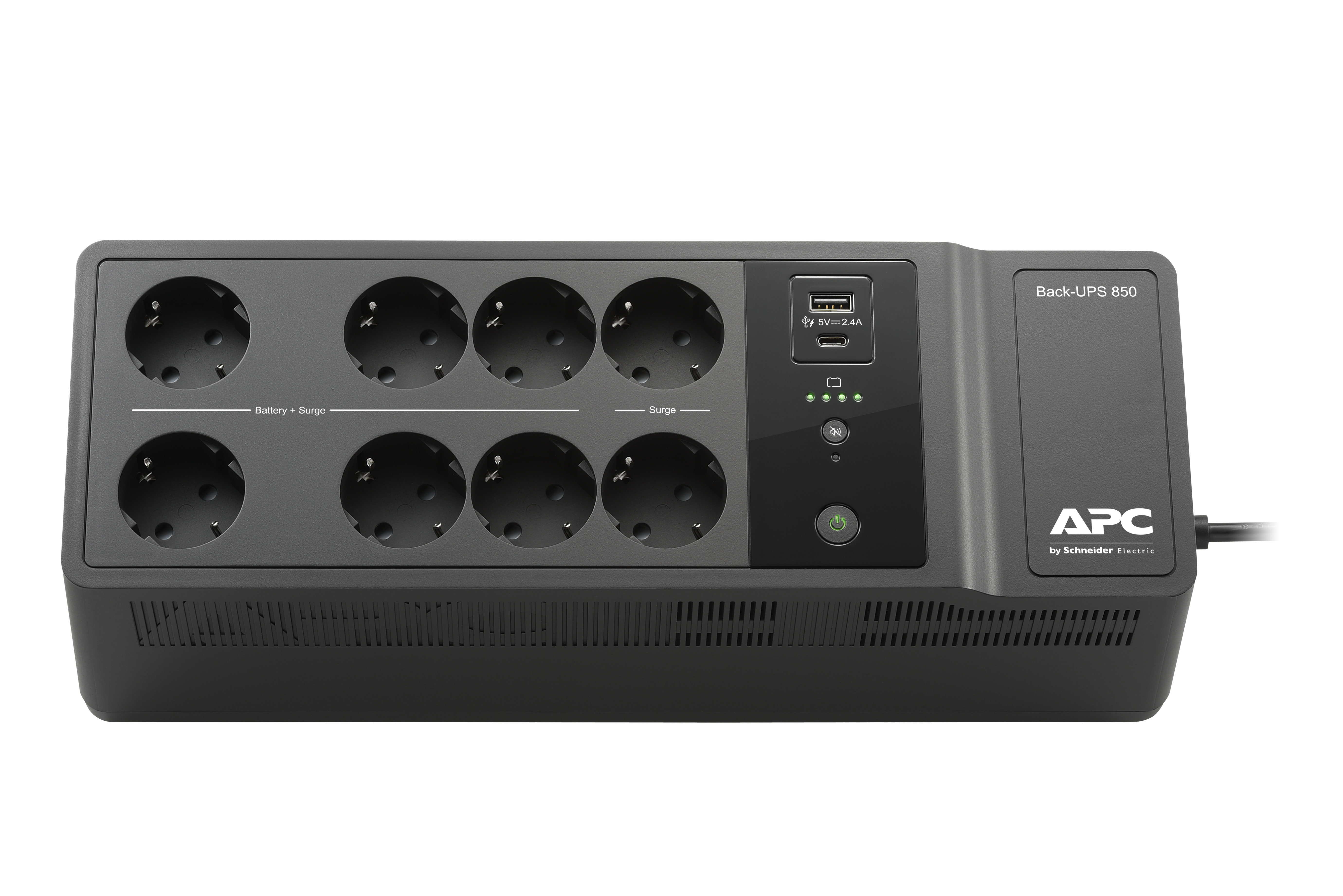 APC BE850G2-GR Back-UPS, 850VA, Steckdosenleiste, 8x Schuko, USB
