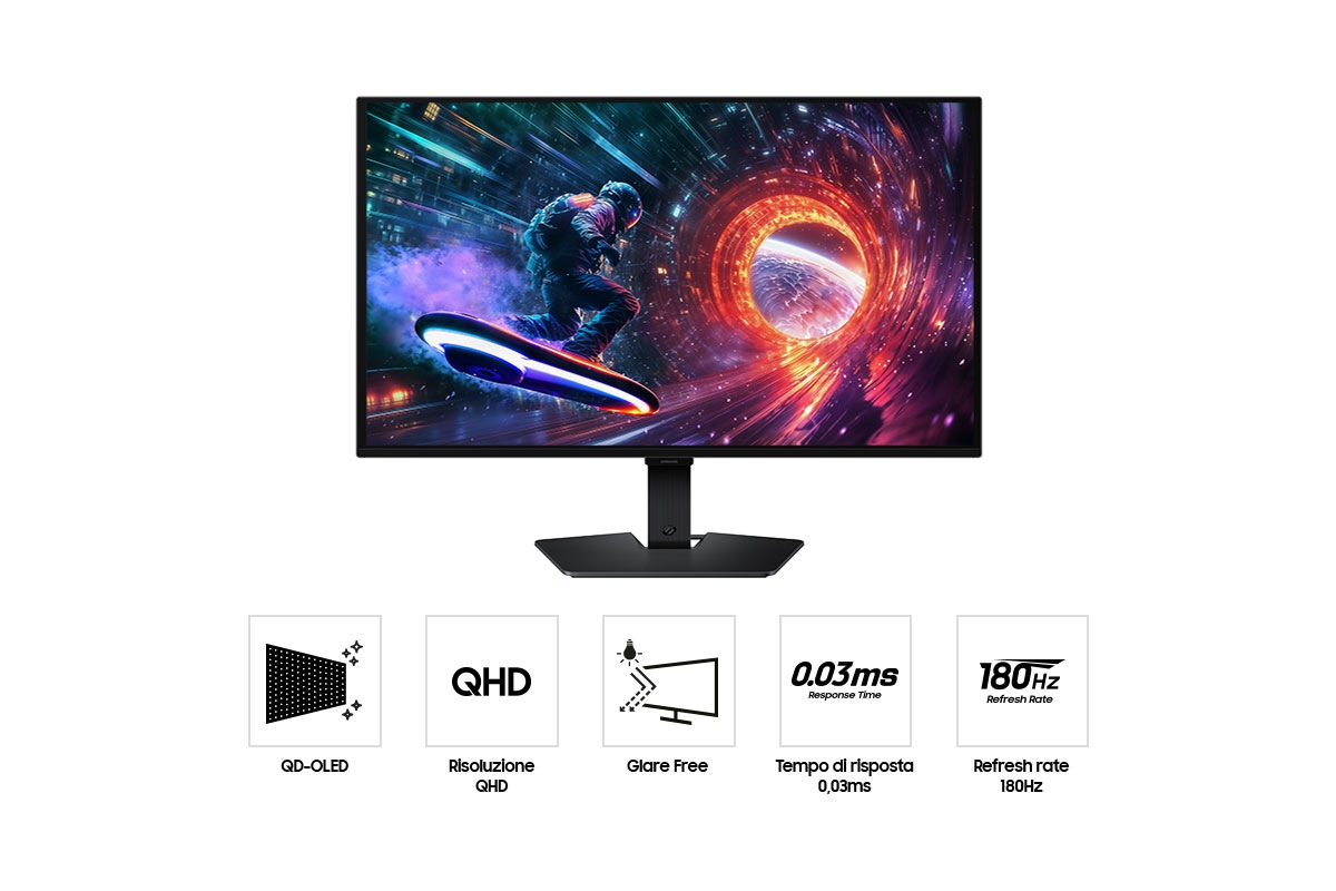Samsung S27FG506SU, 68,6 cm (27"), 2560 x 1440 Pixel, Quad HD, OLED, 0,03 ms, Schwarz