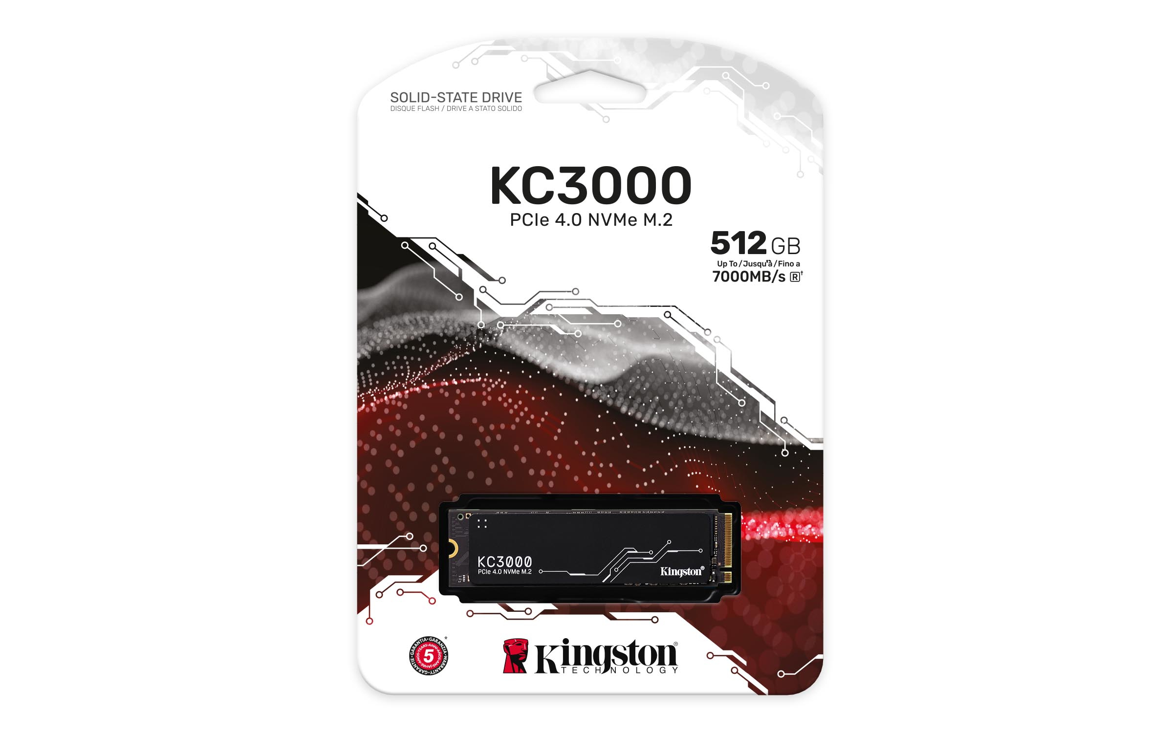 Kingston KC3000 PCIe 4.0 NVMe SSD 512GB, M.2 2280 / M-Key / PCIe 4.0 x4, Kühlkörper