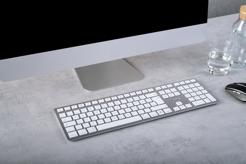 Cherry KW 9100 Slim for Mac silber, USB/Bluetooth, DE