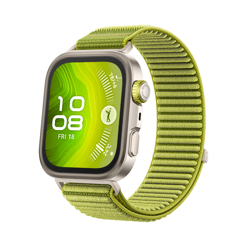 Huawei Watch Fit 4 Pro - Aluminiumlegierung - intelligente Uhr mit Riemen - Nylon - grün - Handgelen