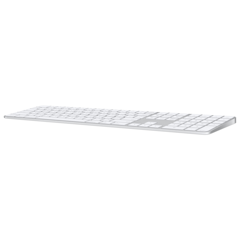 Apple Magic, Volle Größe (100%), Verkabelt & Kabellos, USB + Bluetooth, QWERTY, Aluminium, Weiß