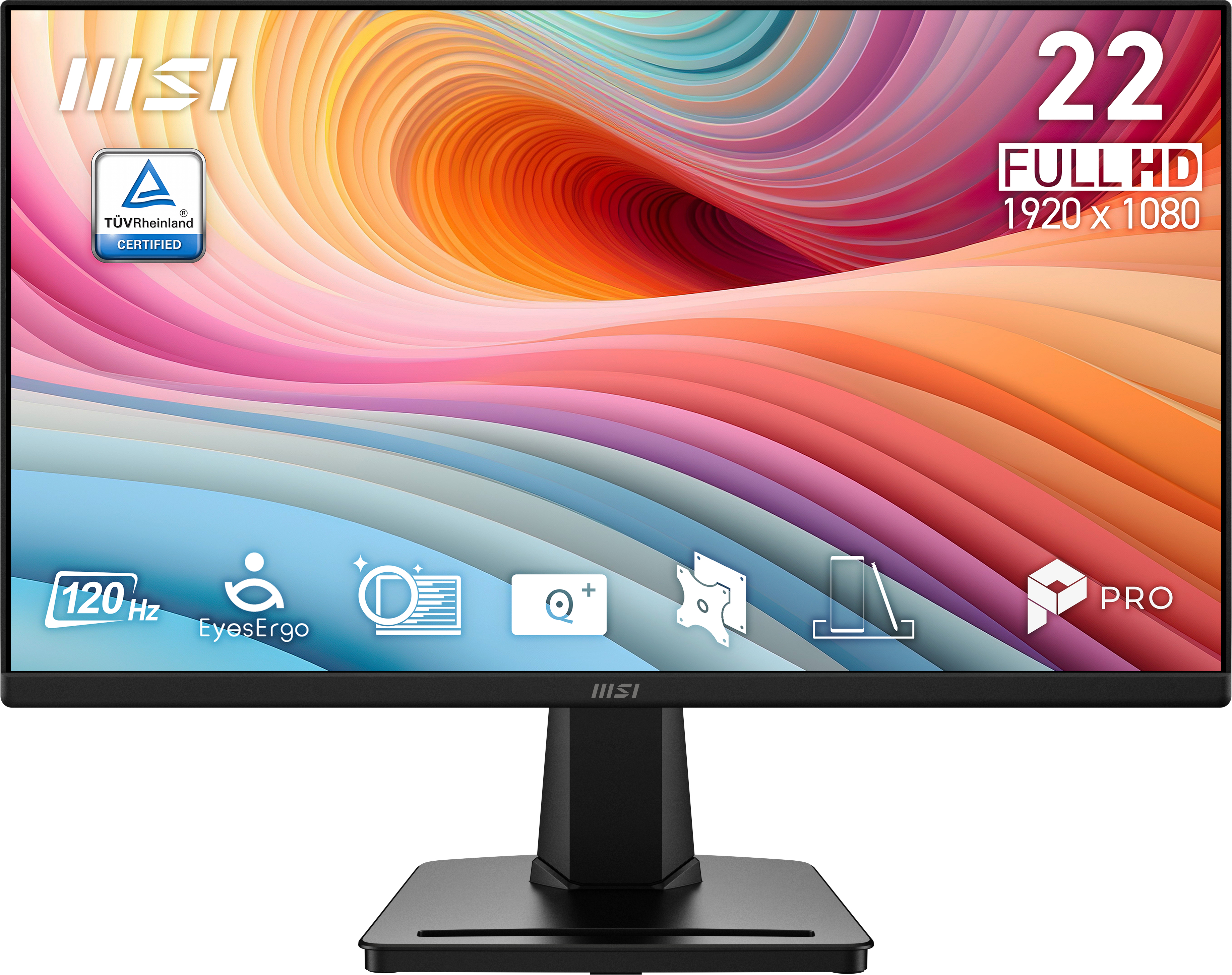 MSI PRO MP225 E12VL, 54,5 cm (21.4"), 1920 x 1080 Pixel, Full HD, 4 ms, Schwarz
