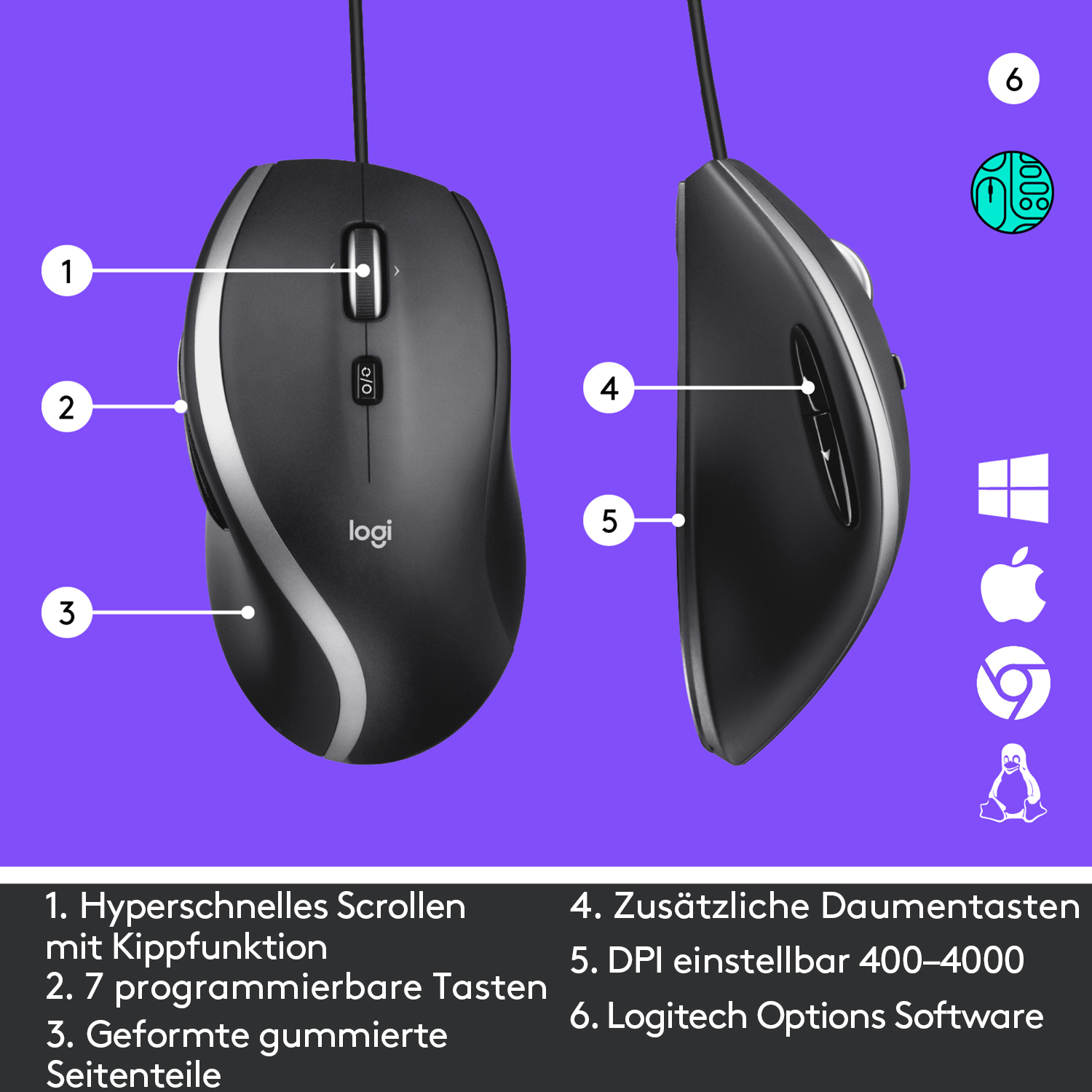 Logitech M500s Advanced Corded Mouse - Maus