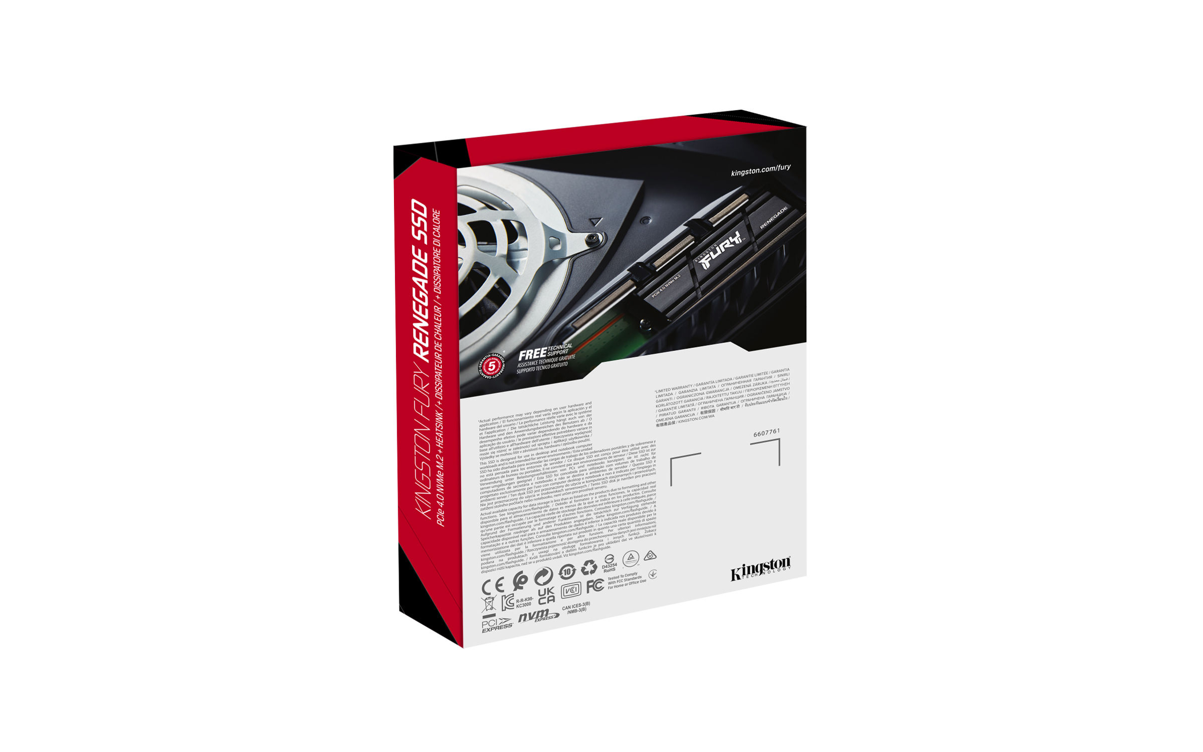 Kingston FURY RENEGADE SSD 1TB, M.2 2280 / M-Key / PCIe 4.0 x4, Kühlkörper