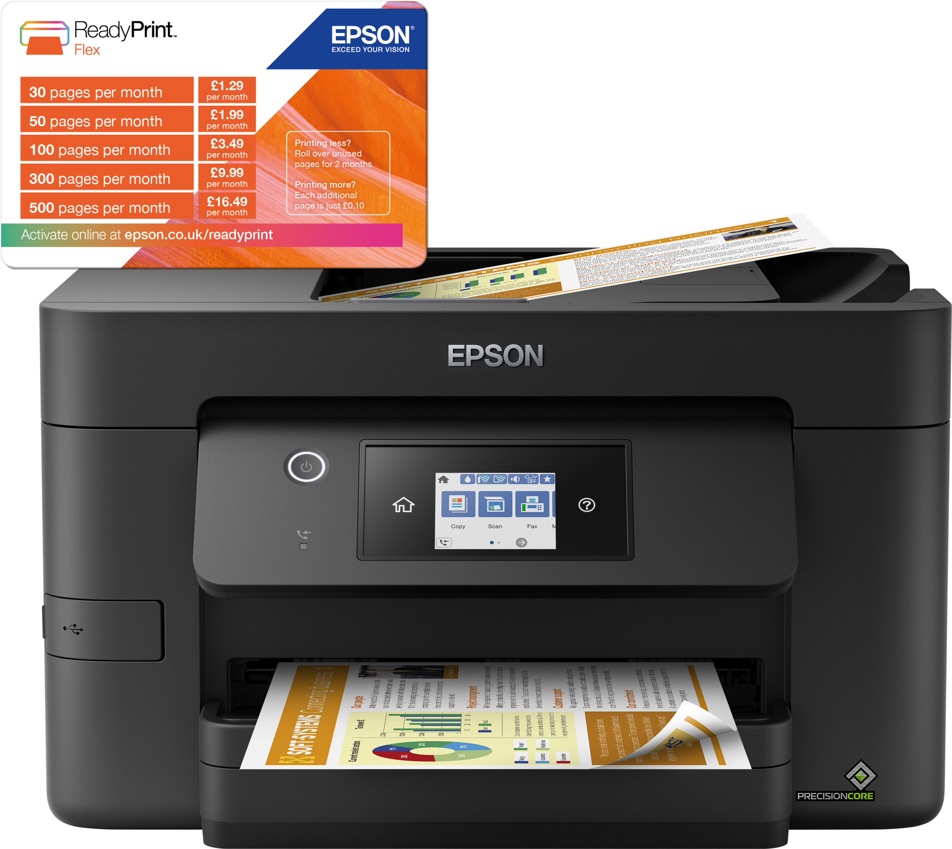 Epson WorkForce Pro WF-3820DWF - Multifunktionsdrucker - Farbe - Tintenstrahl - A4/Legal (Medien)