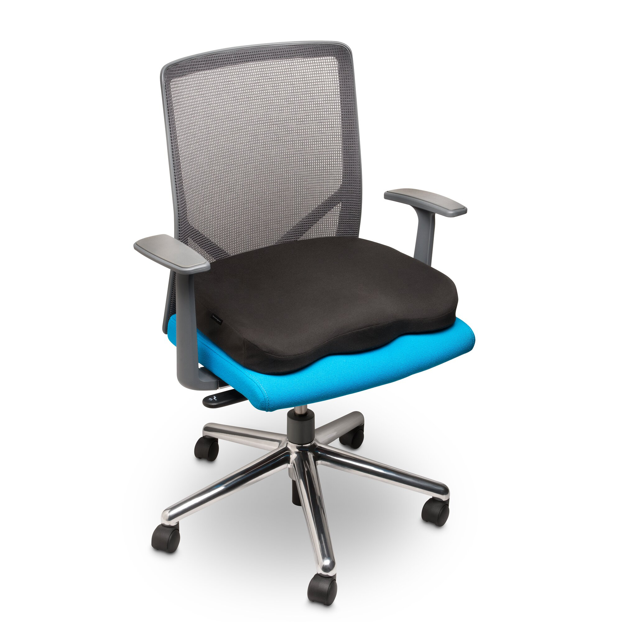 Kensington Ergonomisches Sitzkissen aus Formschaum, Sitzkissen, Memory-Schaum, Stuhl, Schwarz, Recht
