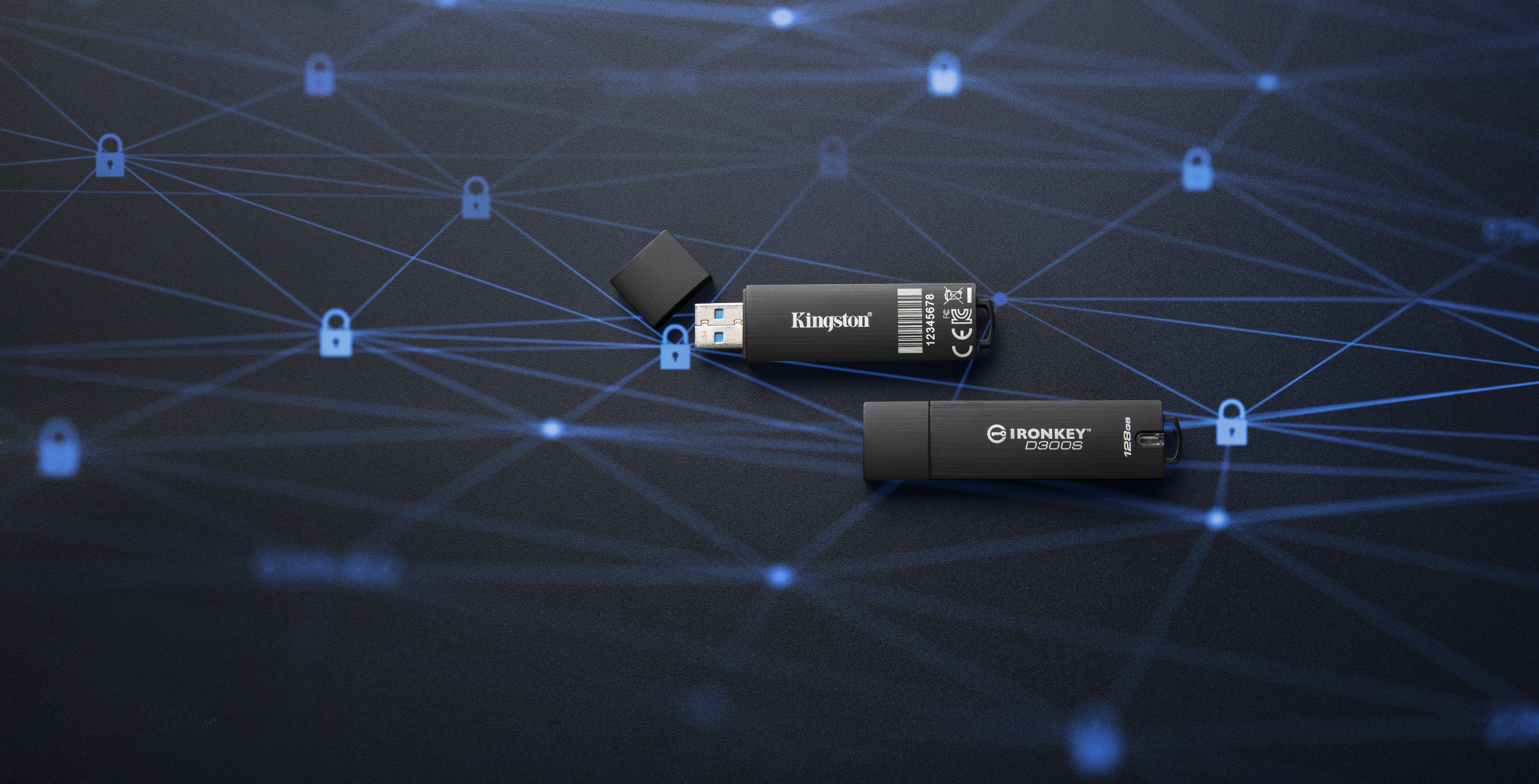 Kingston IronKey 128GB D300S AES 256 XTS verschlüsselter USB-Stick, 128 GB, USB Typ-A, 3.2 Gen 1 (3.