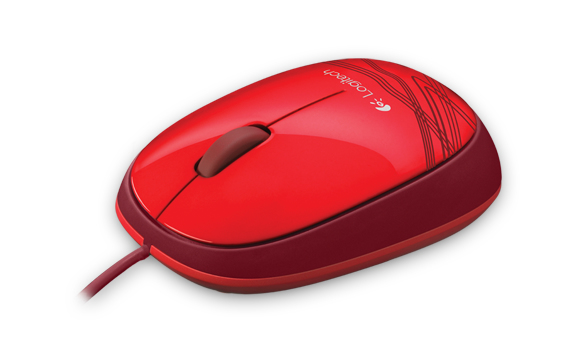 Logitech M105, Beidhändig, Optisch, USB Typ-A, 1000 DPI, Rot