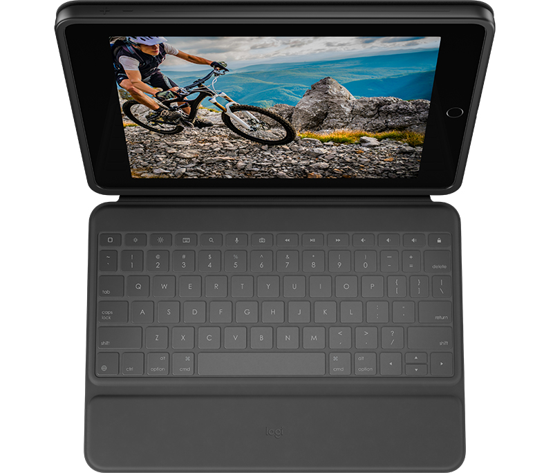 Logitech Rugged Folio, KeyboardDock für Apple iPad 10.2", schwarz, DE