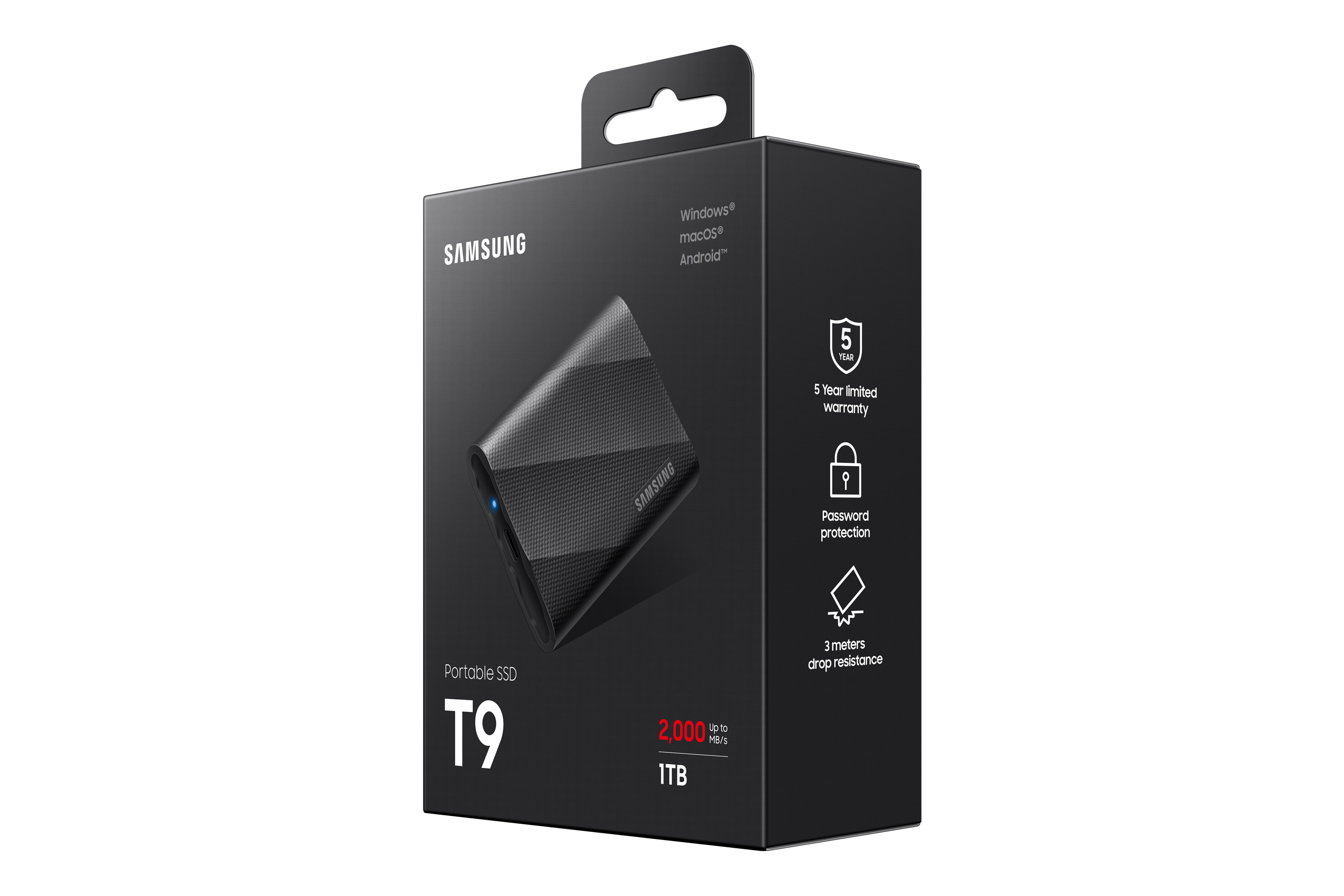 Samsung Portable SSD T9 schwarz 1TB, USB-C 3.2