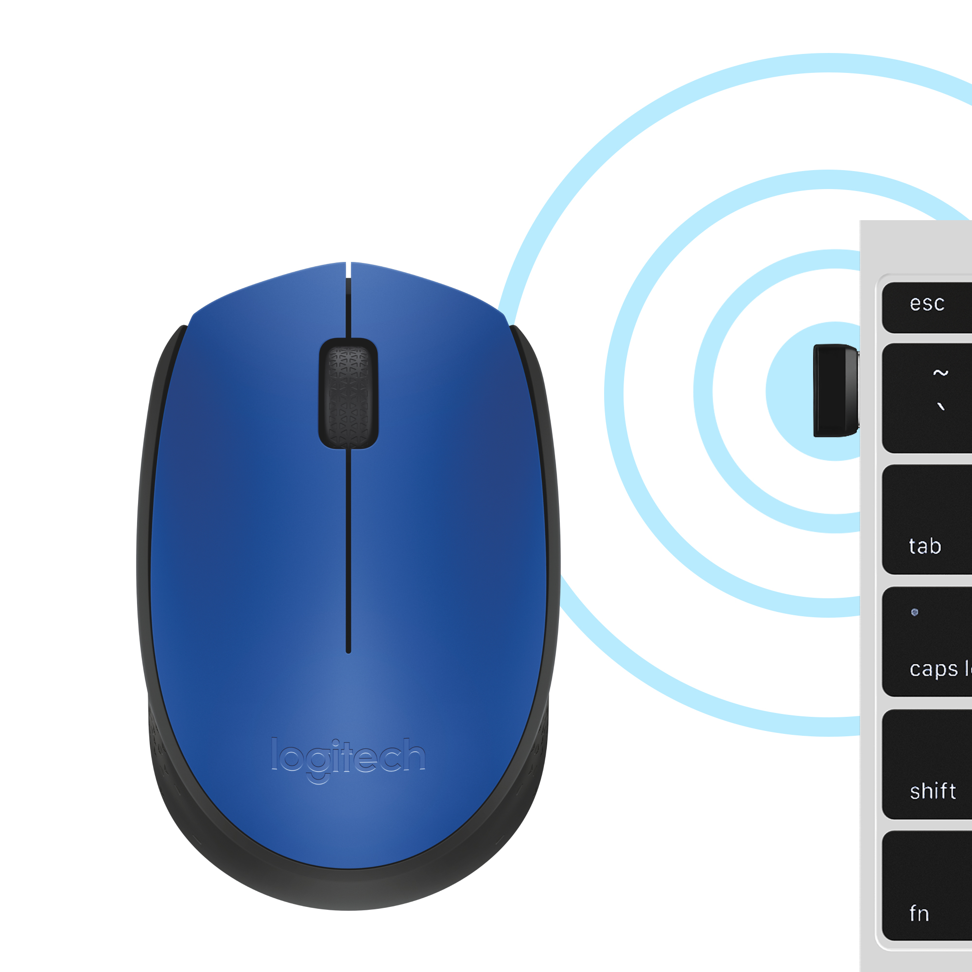 Logitech M171 - Maus - rechts- und linkshändig - kabellos - 2.4 GHz - kabelloser Empfänger (USB)