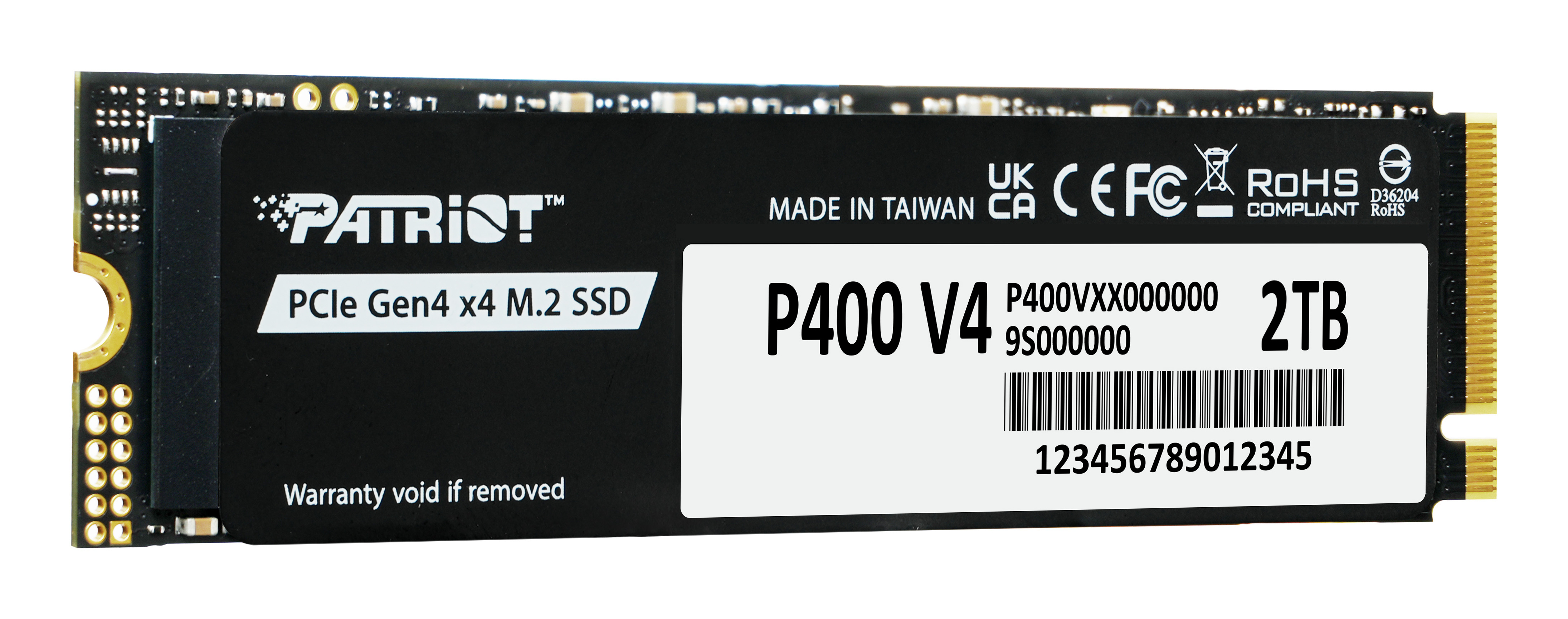 PATRIOT P400 V4 - SSD - 2 TB - intern - M.2 2280 - PCIe 4.0 x4 (NVMe)