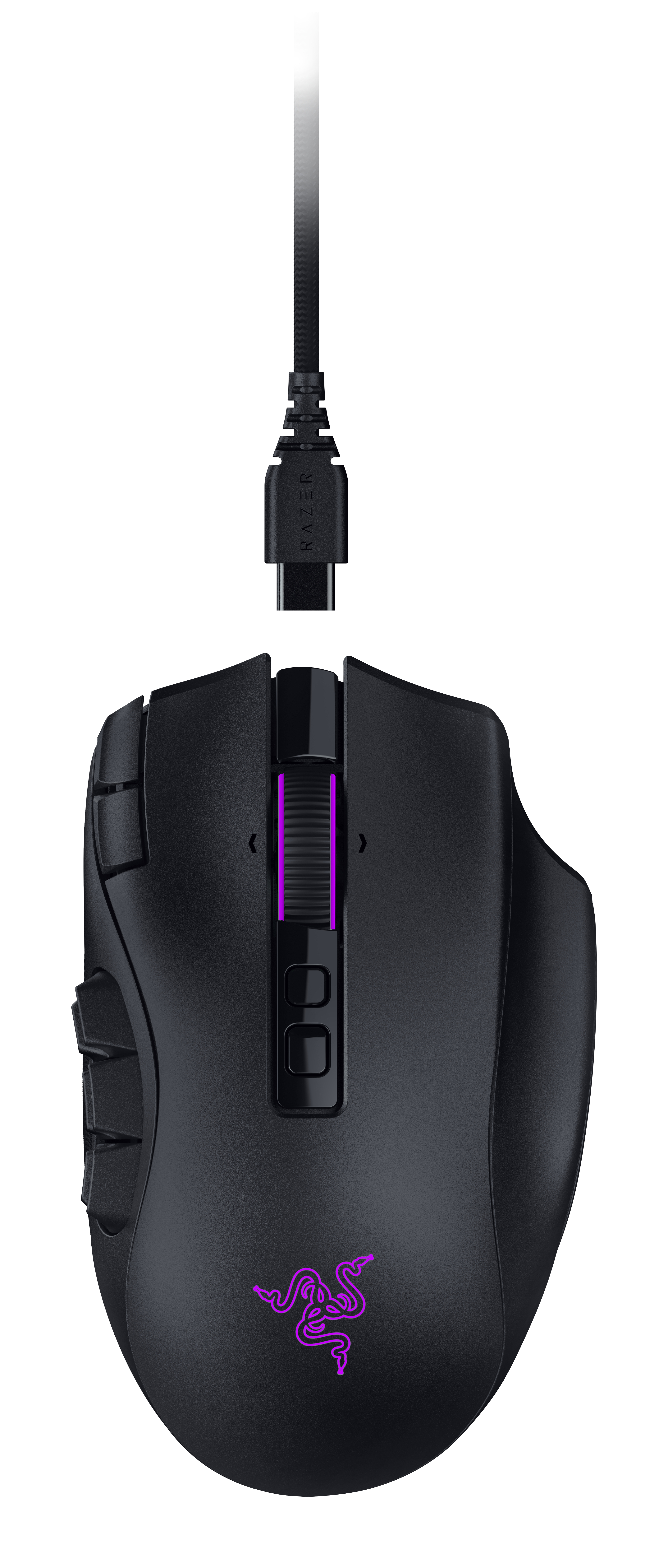 Razer Naga V3 Pro, Rechts, Optisch, RF Wireless + Bluetooth + USB Type-C, 50000 DPI, Schwarz