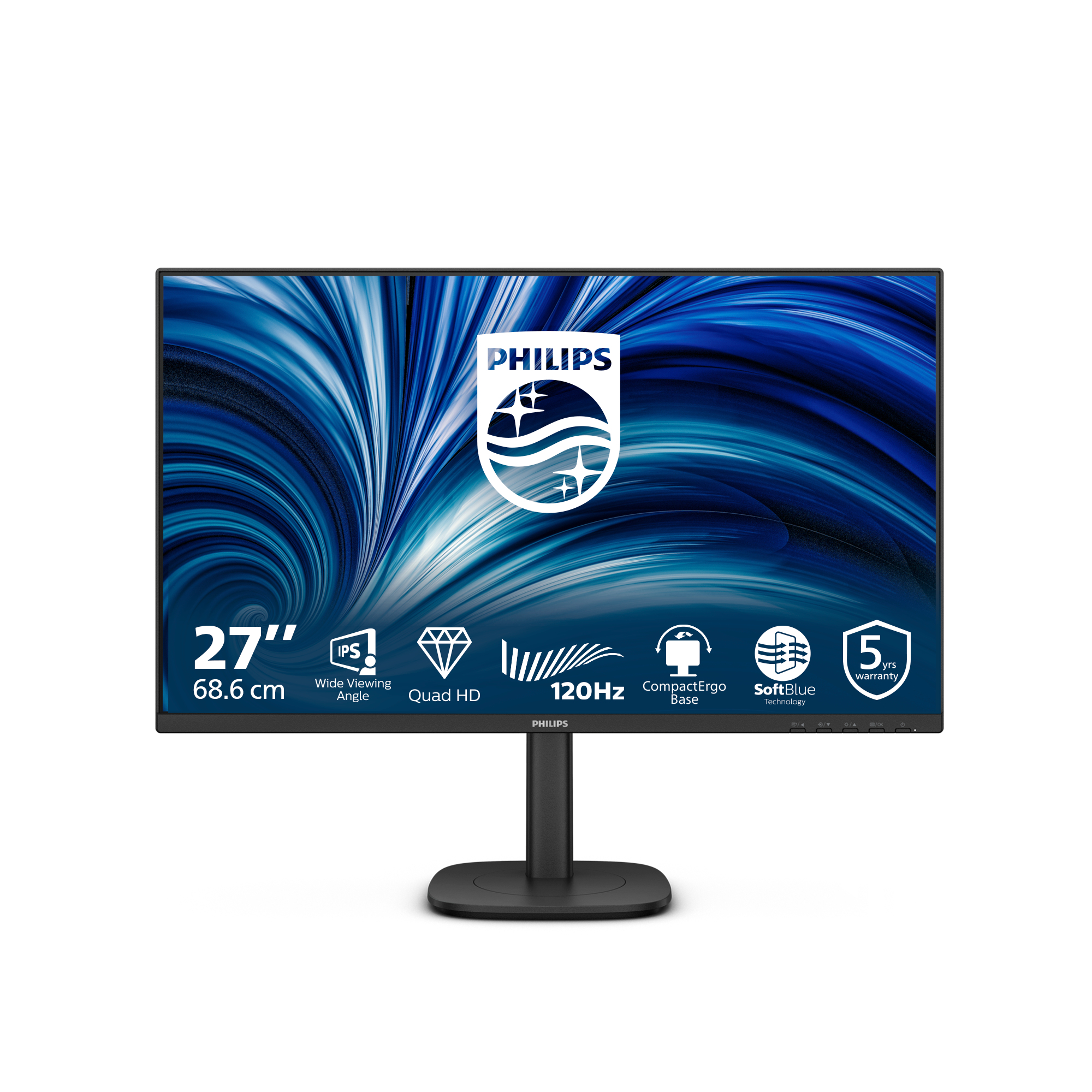 Philips 3000 Series 27B2N3500J Monitor 68.6cm (27") WQHD, IPS, 4ms, HDMI, Displayport, USB