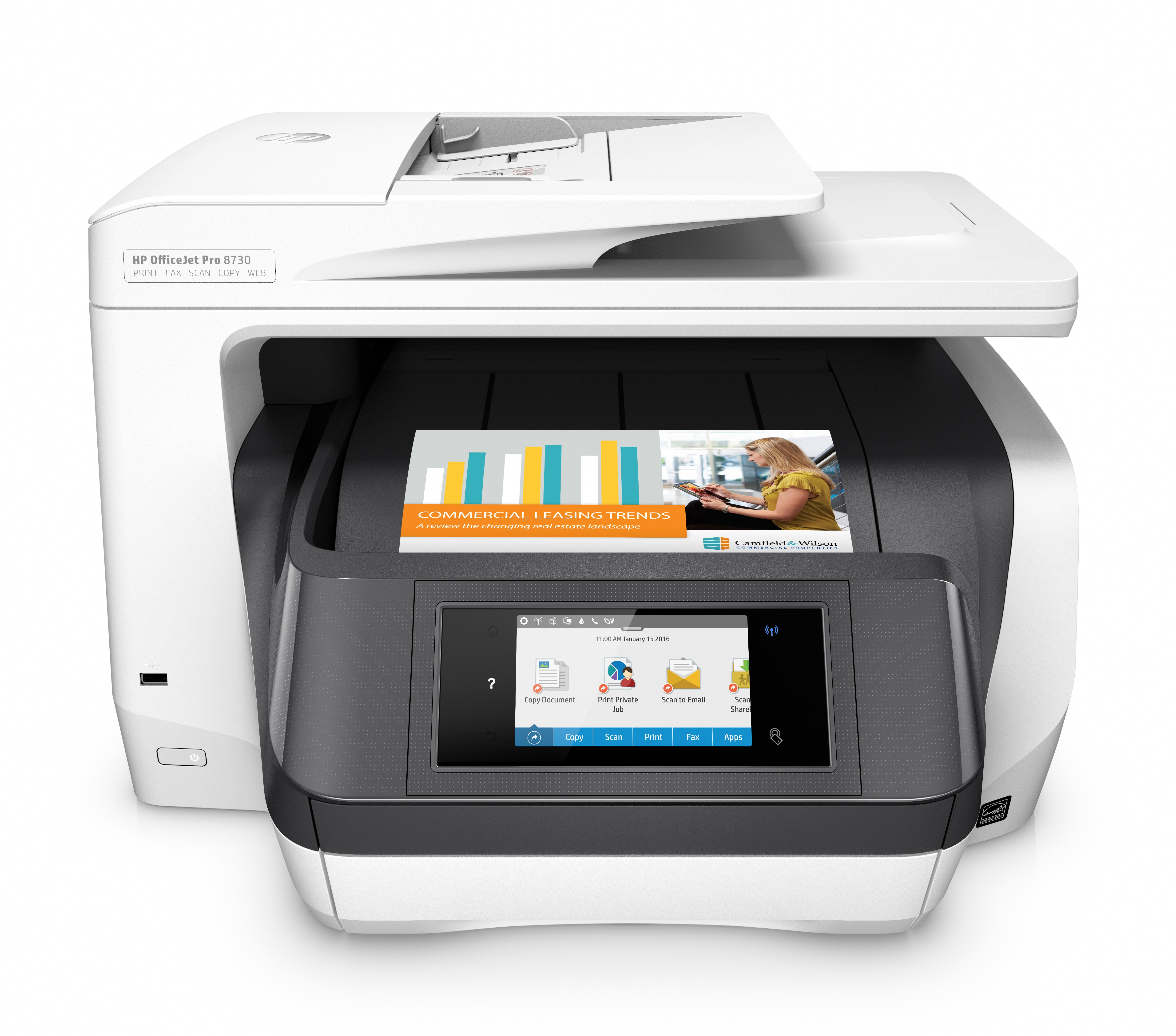 HP Officejet Pro 8730 All-in-One - Multifunktionsdrucker - Farbe - Tintenstrahl - Legal (216 x 356 m