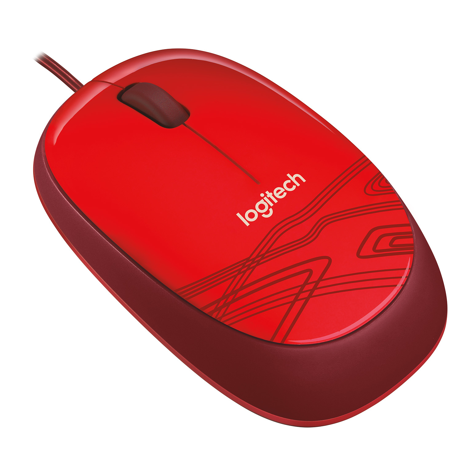Logitech Mouse M105, Beidhändig, Optisch, USB Typ-A, 1000 DPI, Rot